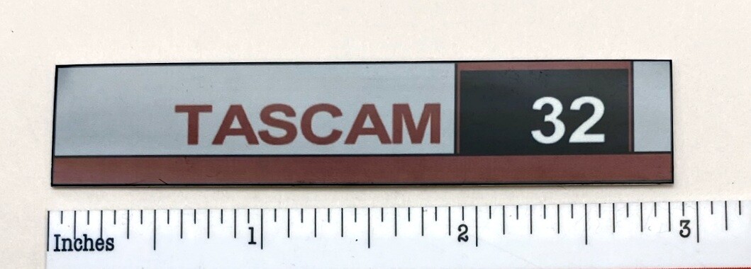 TASCAM 32 Tape Deck Badge Custom Aluminum