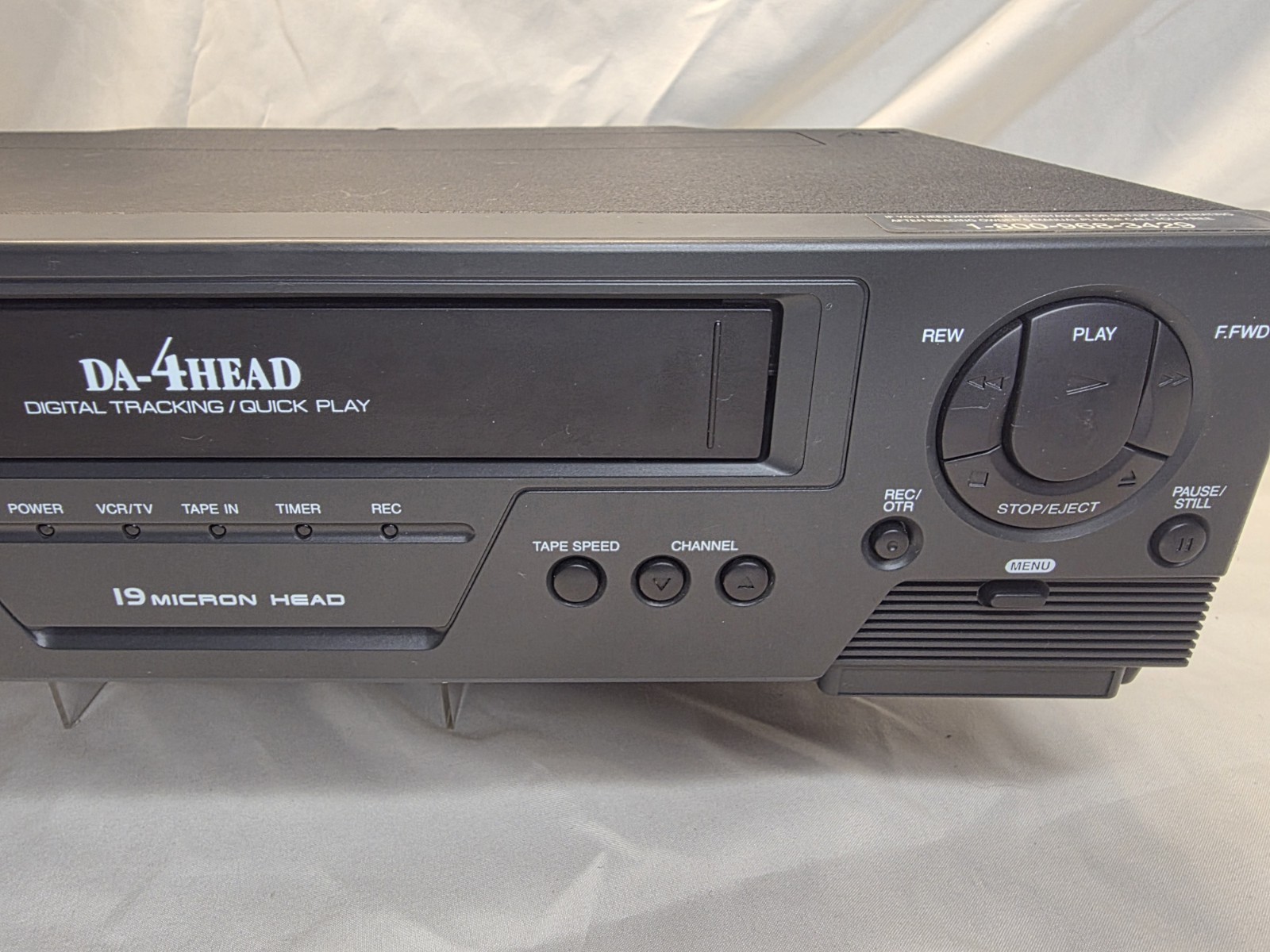 Sylvania VCR 6240VC DA-4Head 19 Micron VHS Video Cassette Player Tested No Remot