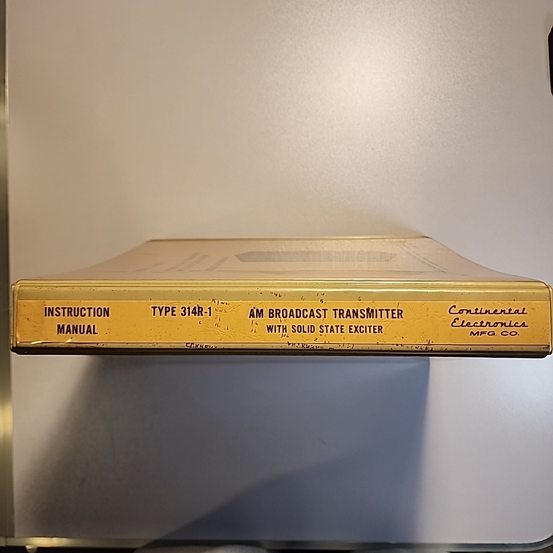 Continental Electronics Type 314R-1 AM Broadcast Transmitter Instruction Manual