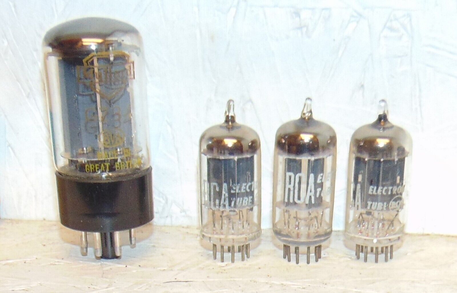 4 NOS TUBES RCA TRIO NOS 12AX7 ECC83 BLACK PLATES MULLARD GZ34 5AR4 RARE DESIGN