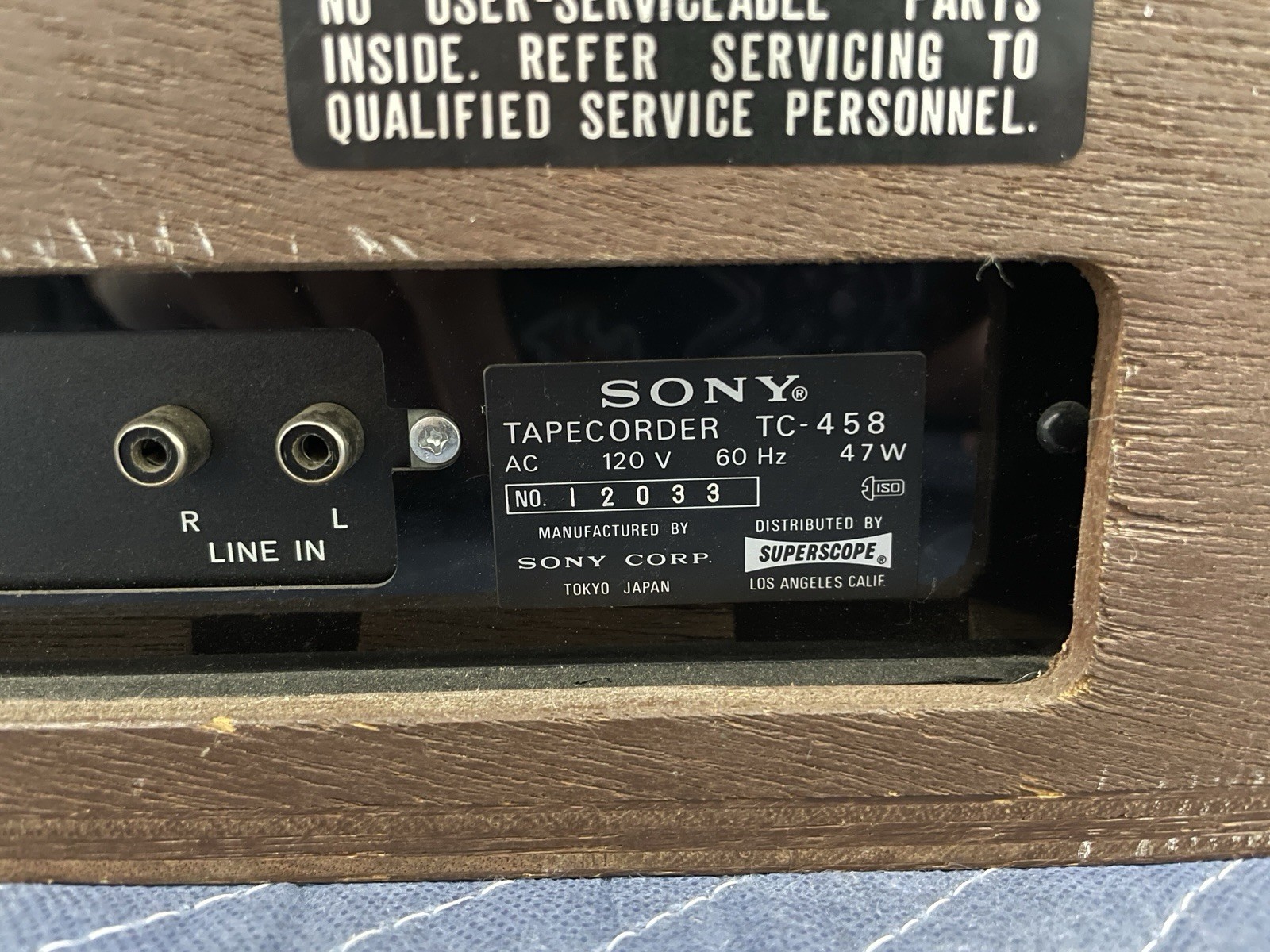 Sony TC-458 3-Head Reel-to-Reel Open Reel Deck – Powers On and Moves AS-IS