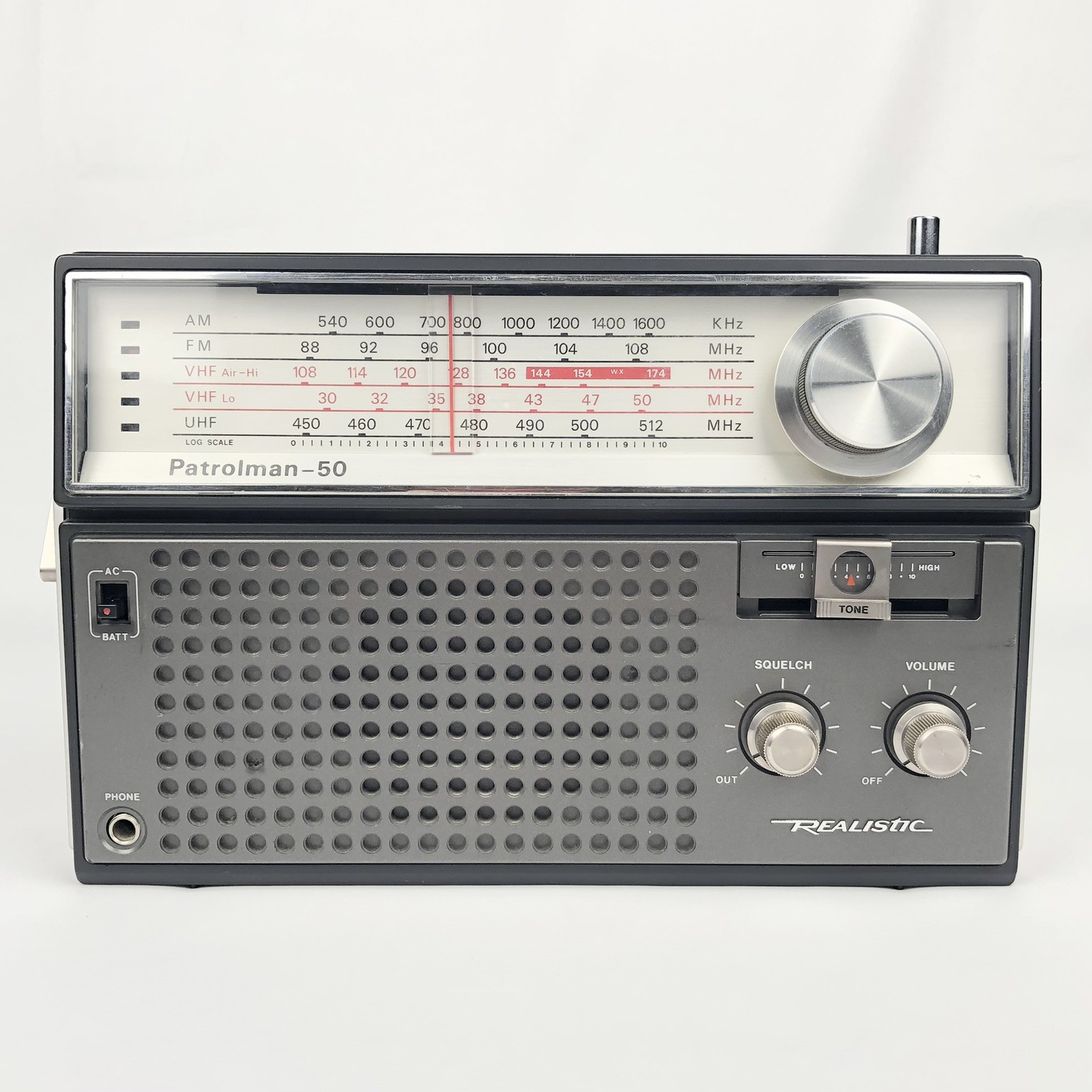 Vintage Realistic Patrolman 50 Portable Radio AM FM VHF UHF Model 12-776