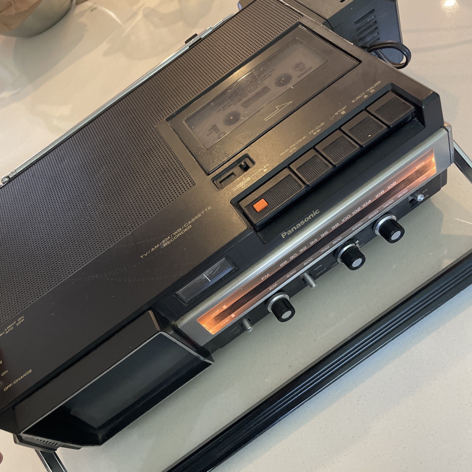 VTG 1979 PANASONIC TR-4001P Tv/Radio/Cassette Recorder W/ Power Adpt TESTED READ
