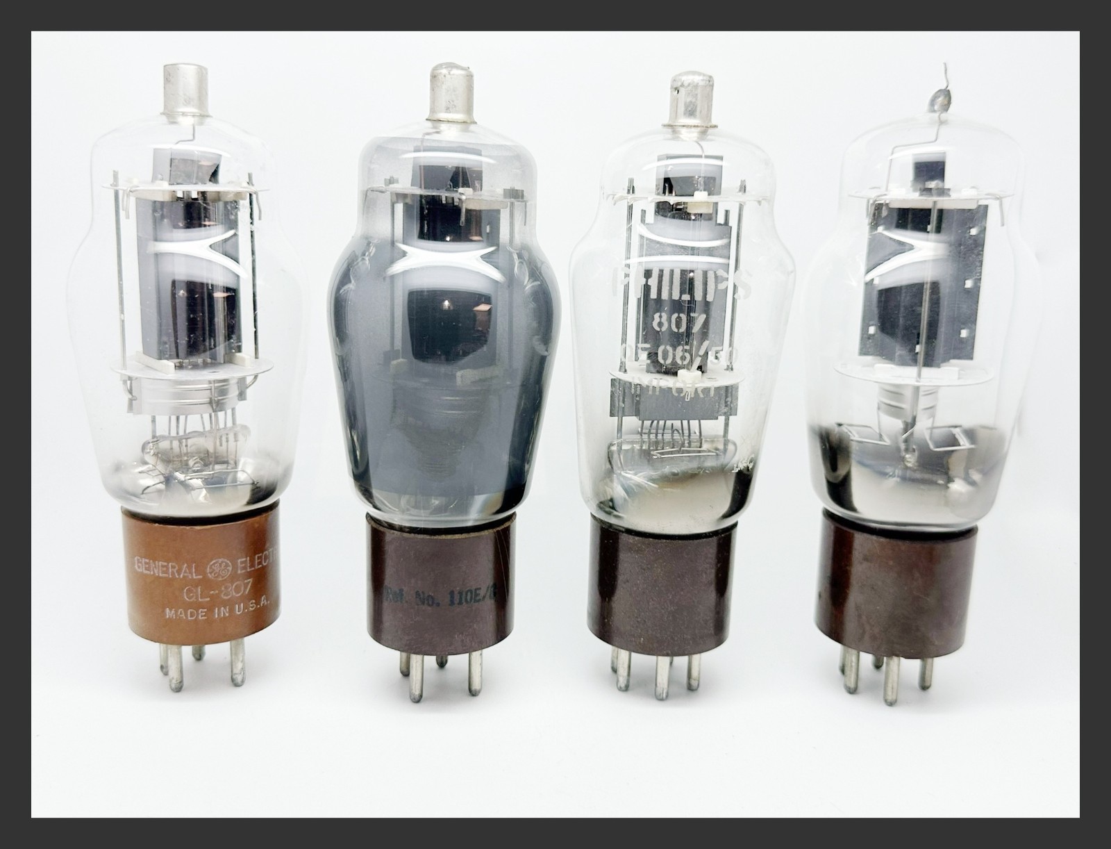 4 x GE Philips 807 5S1 QE06/50 CV124 Test STRONG Beam Power Output Vacuum Tubes