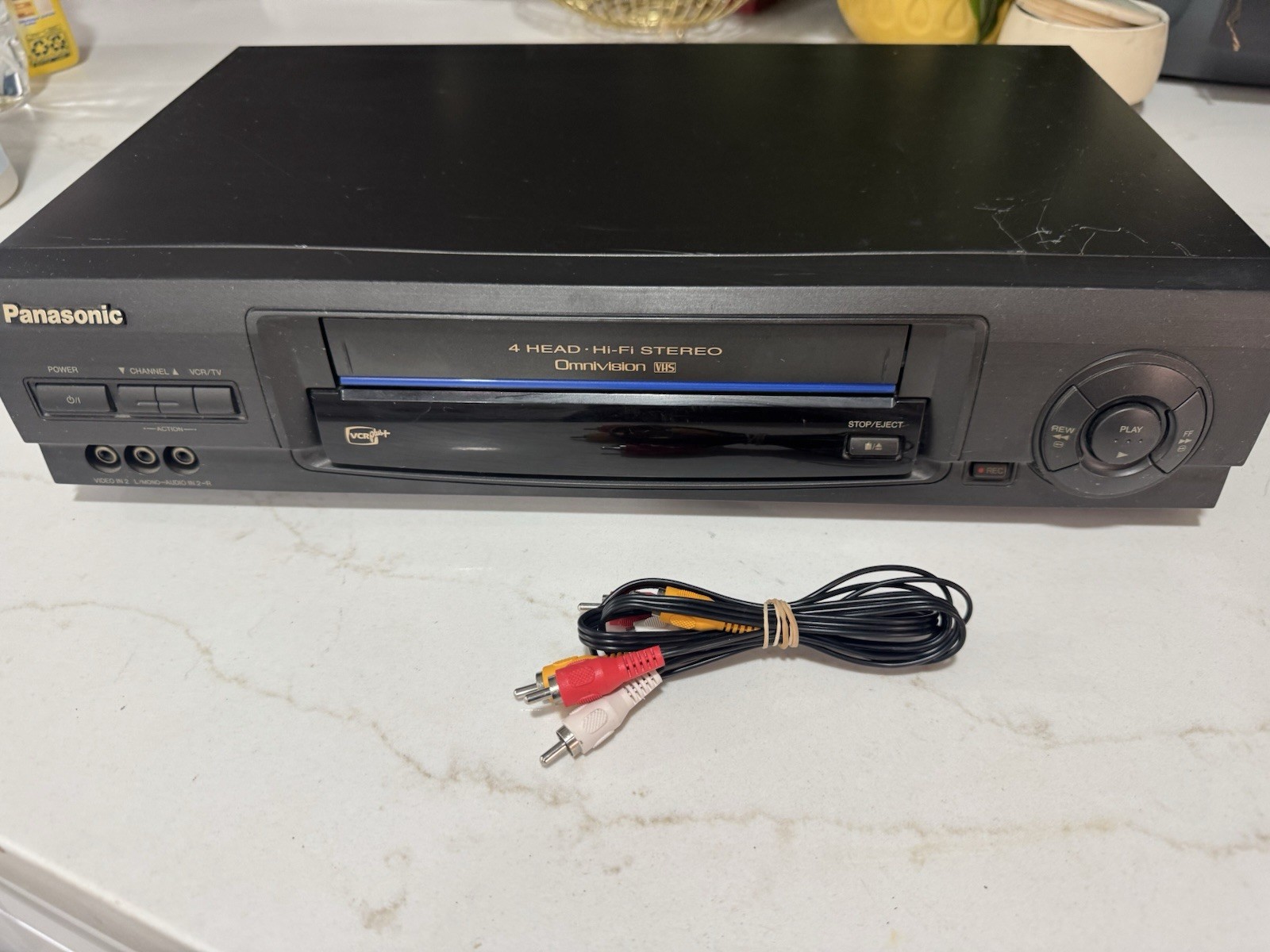 Panasonic PV-V4610 4-Head Hi-Fi Omnivision VHS VCR with A/V Cables *No Remote*