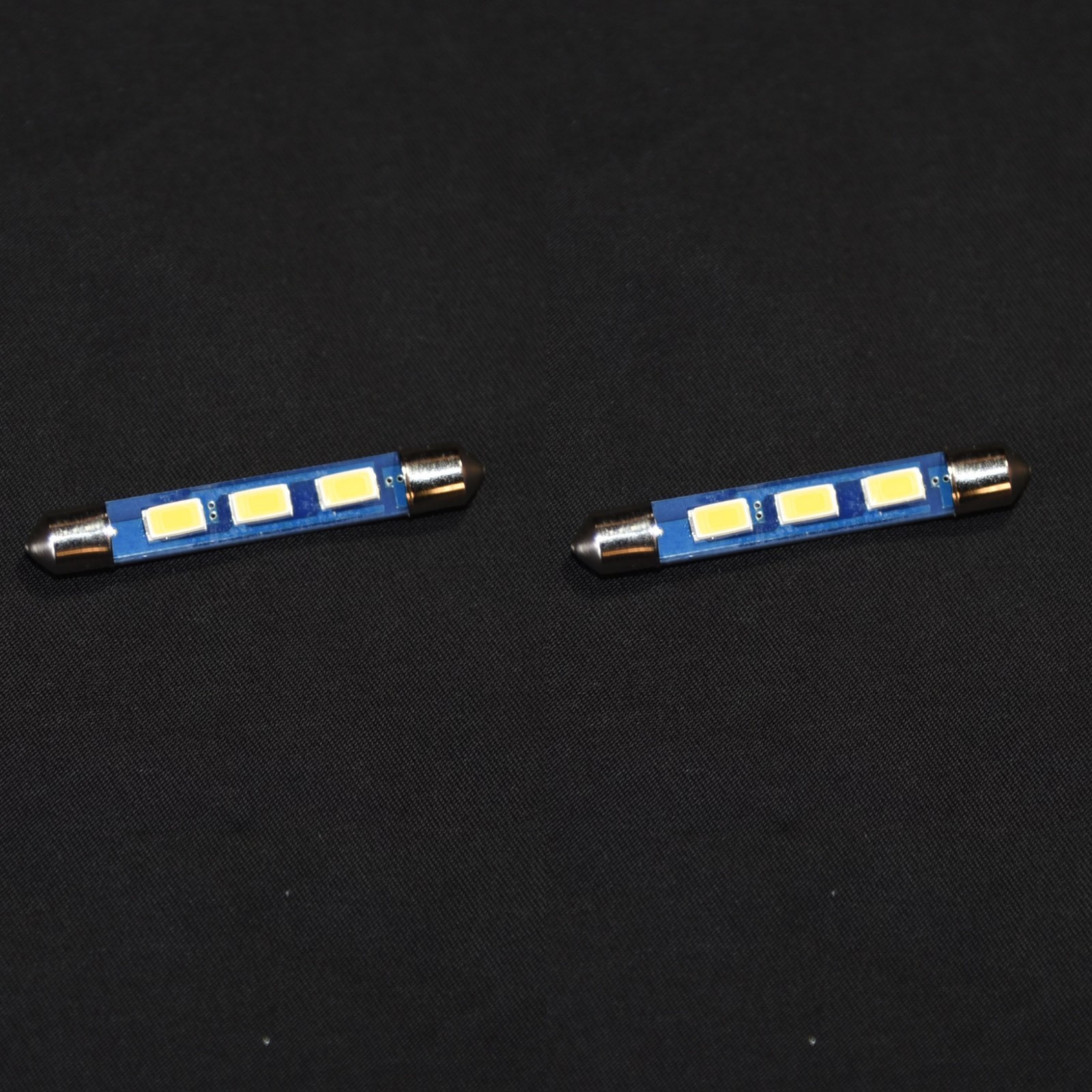 2 Cool Blue 6.3V 43mm Festoon Lamp LED Light Bulbs McIntosh MX112 MX113 MX114