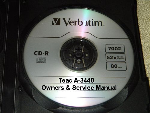 TEAC A-3440 REEL TO REEL OWNERS & SERVICE MANUAL ON A CD FREE SAME DAY SHIPPING
