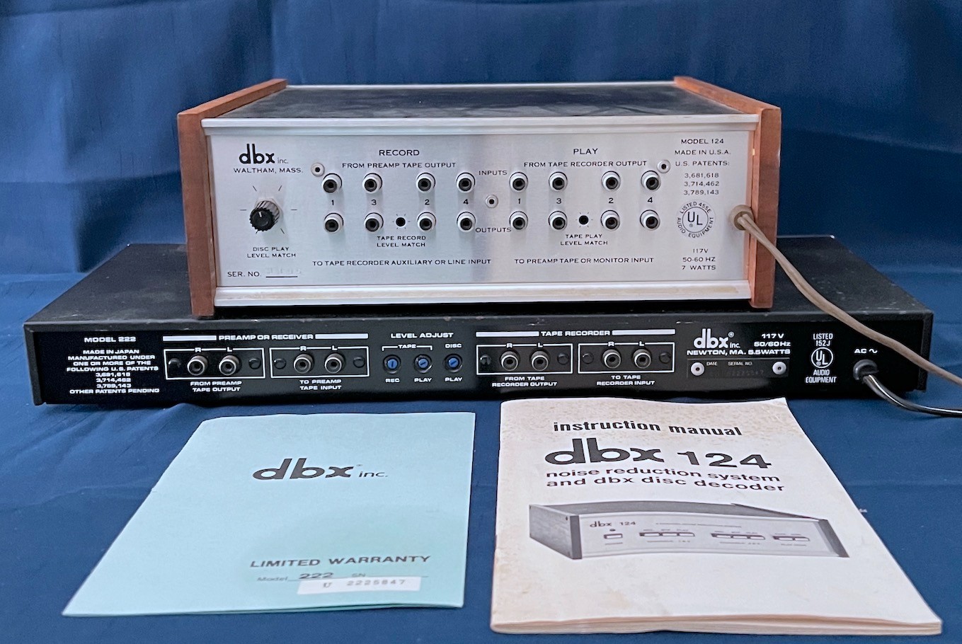 DBX Model 124 & 222 Type II Tape Noise Reduction Recording System, Inst. Manual