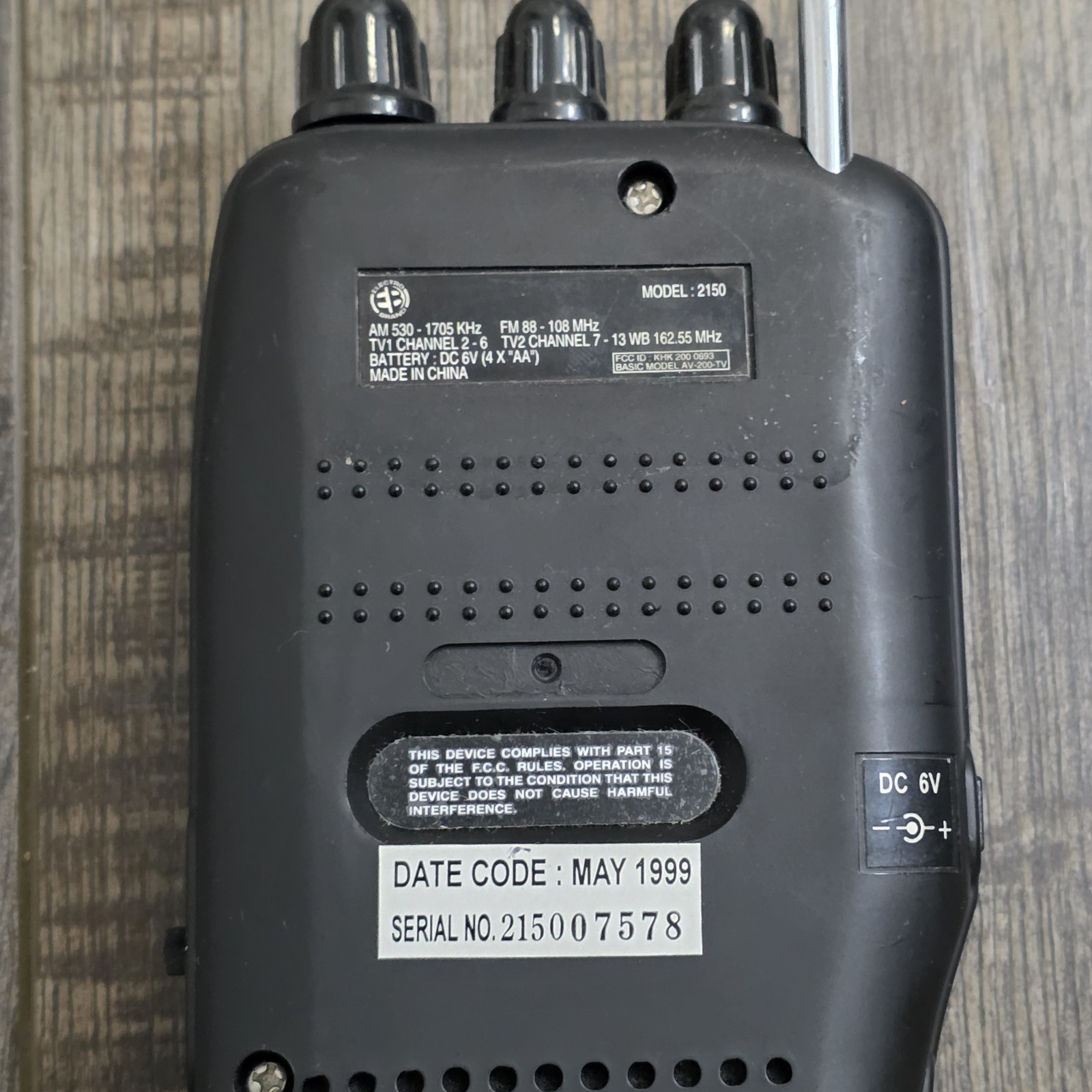 ELECTRO BRAND Multi Band Radio Model 2150 AM/FM/TV1/TV2/Weather Band TESTED!