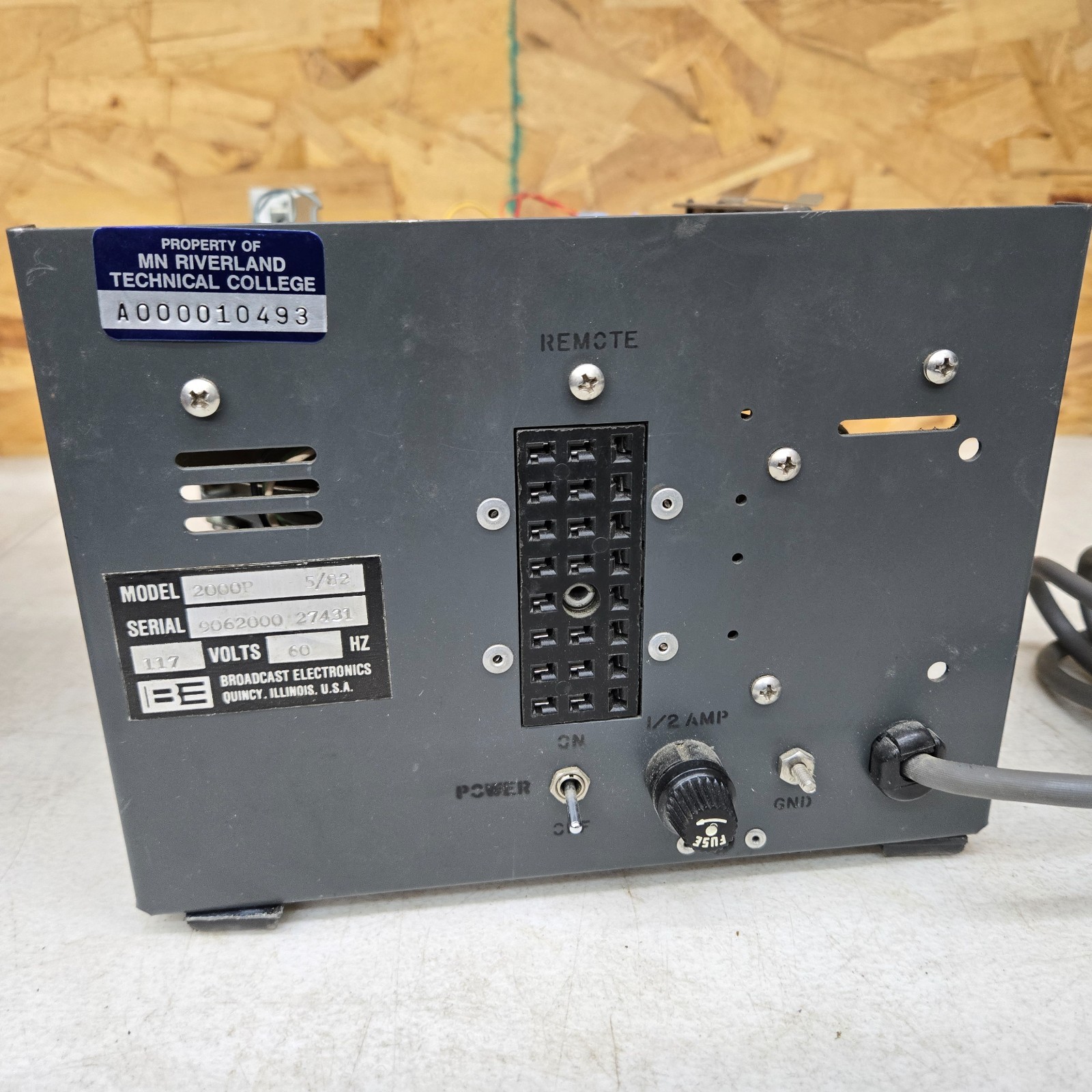 Broadcast Electronics BE Series 2000 Cart Player *Parts Only* Radio Equipment
