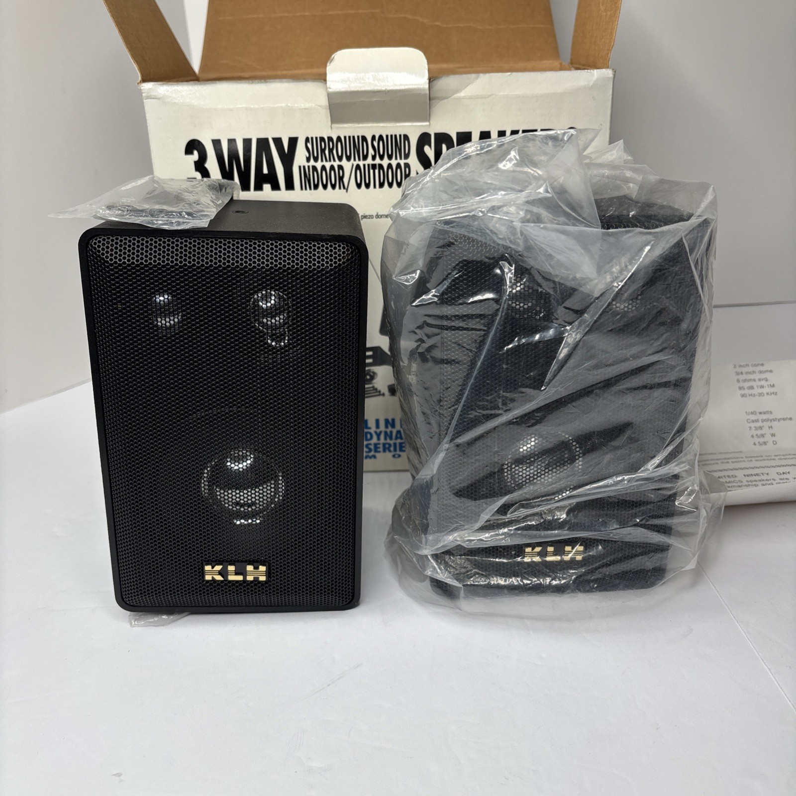 KLH 3 Way Surround Sound Indoor/Outdoor Speakers 403A NEW Open Box NOS