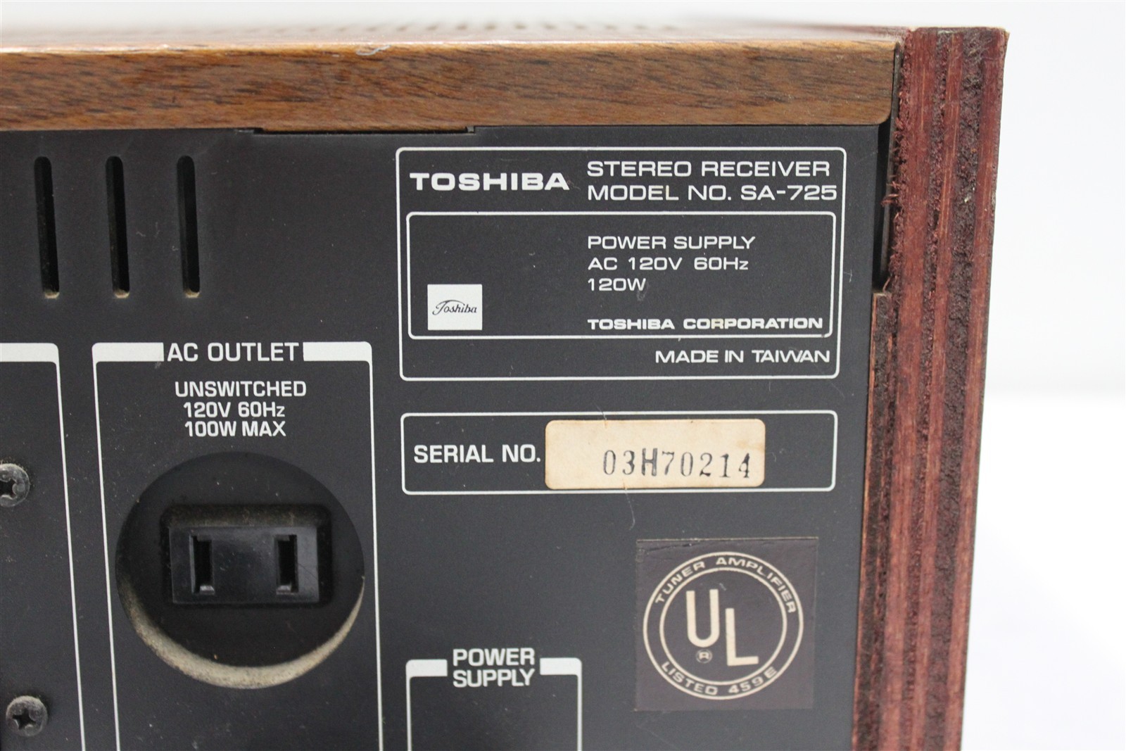 Vintage Toshiba SA-725 Vintage AM/FM Stereo Receiver Tested and Working