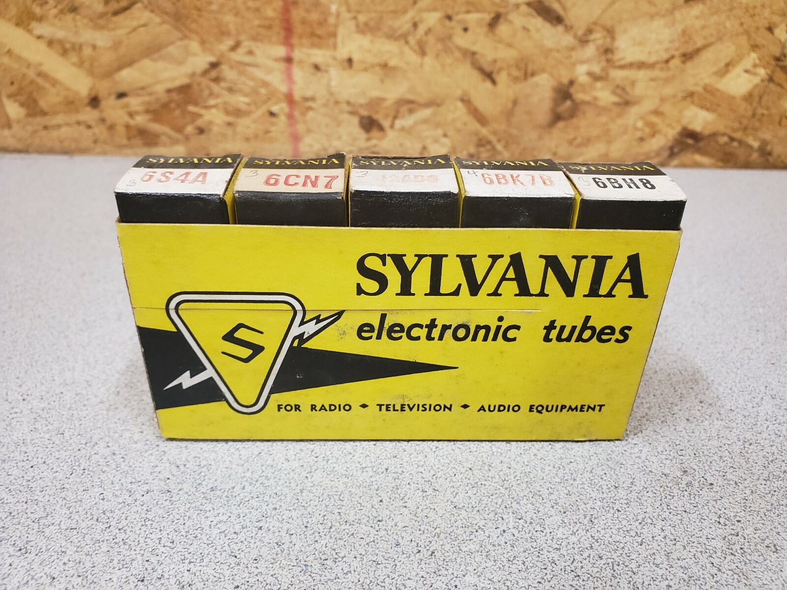 Vintage lot of 5 SYLVANIA Electronic Tubes,6S4A,6CN7,12AD6,6BK7B,6BH8, UNTESTED