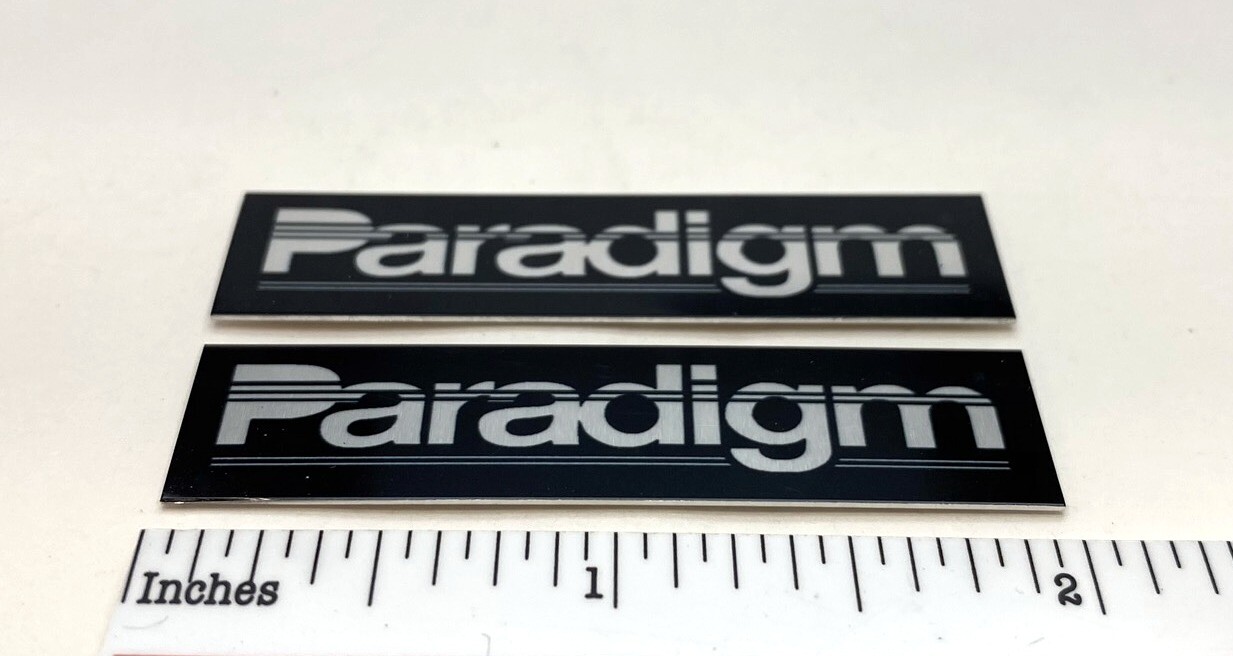 Paradigm Speakers Custom Made Aluminum Speaker Badge Pair