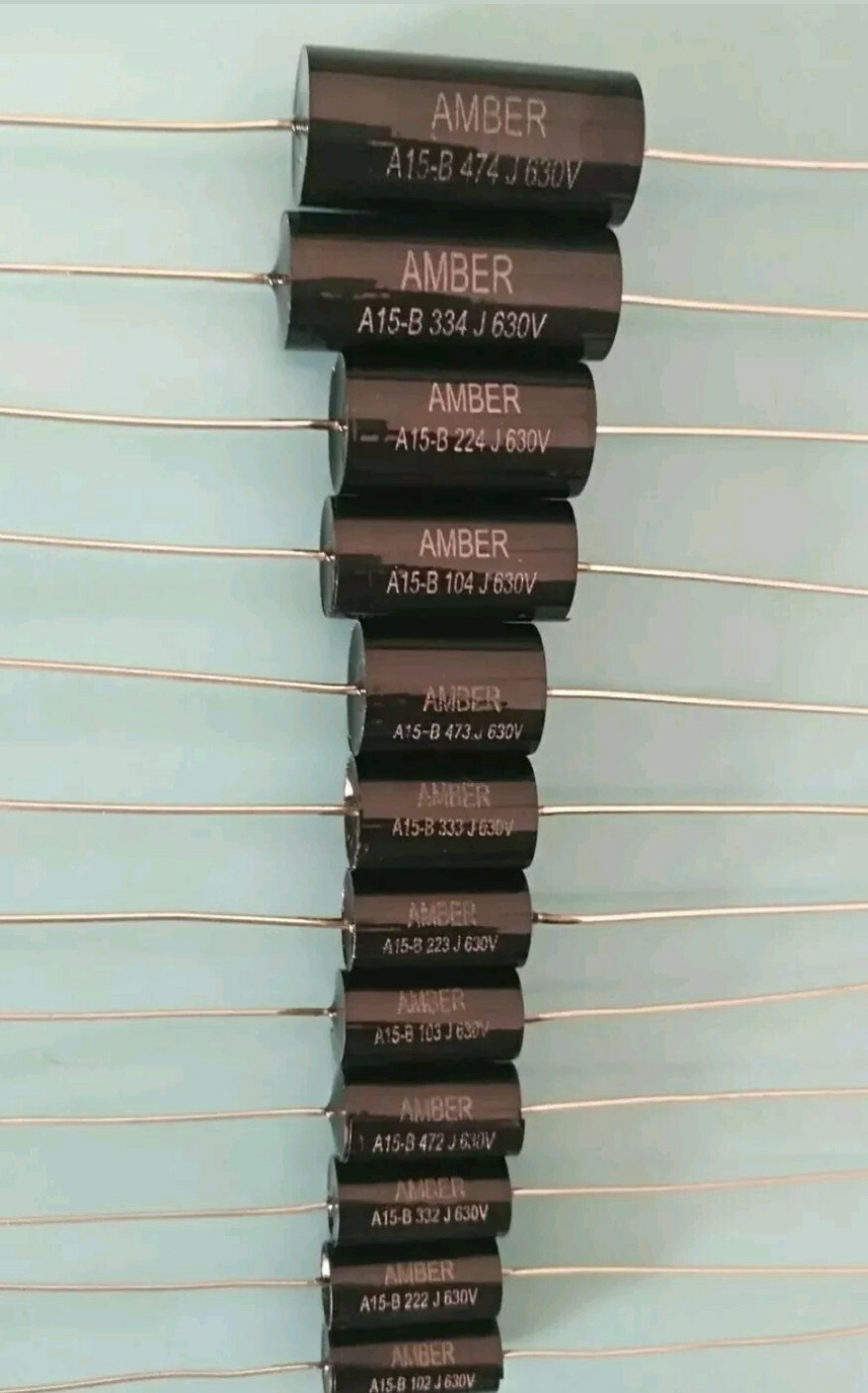 Pure Black capacitor kit .630 volt 2% tolerance valve radio.SMALLER KIT