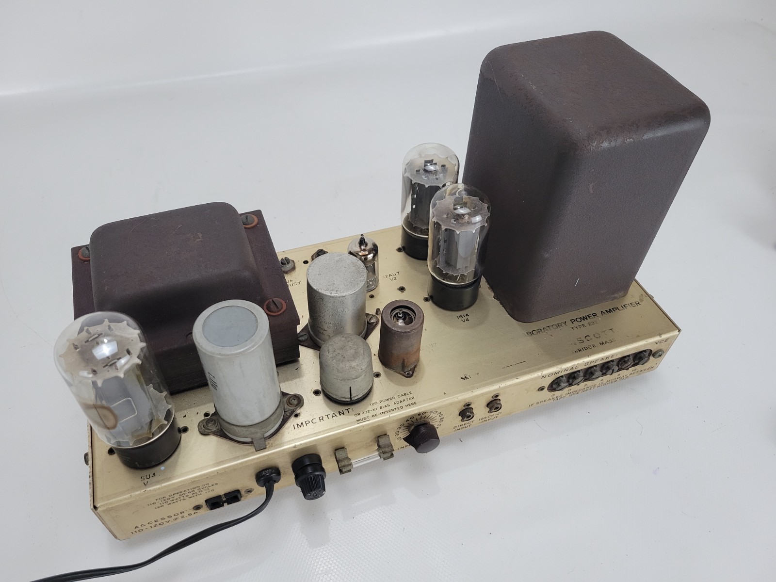 H.H. SCOTT TYPE 232 VINTAGE TUBE MONOBLOCK POWER AMPLIFIER TESTED WORKING