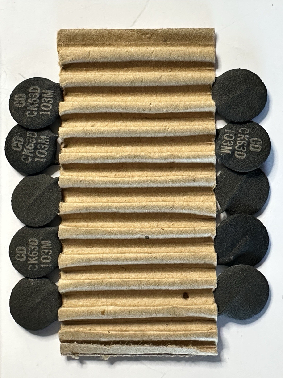 10 Cornell Dubilier CK63D103M .01uF 500V Military Ceramic Capacitors NOS