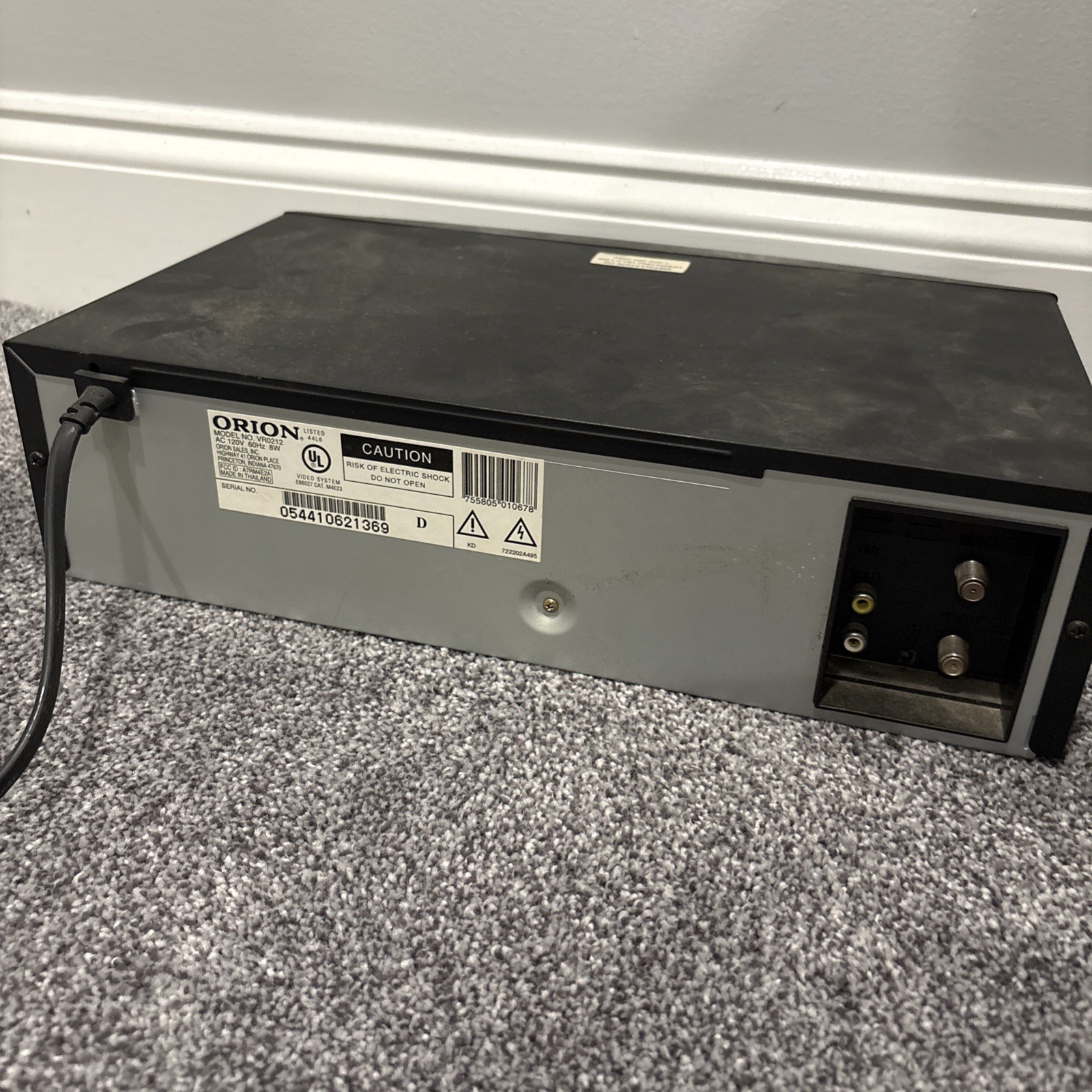Orion VR0212A VHS VCR Player Tested No Remote