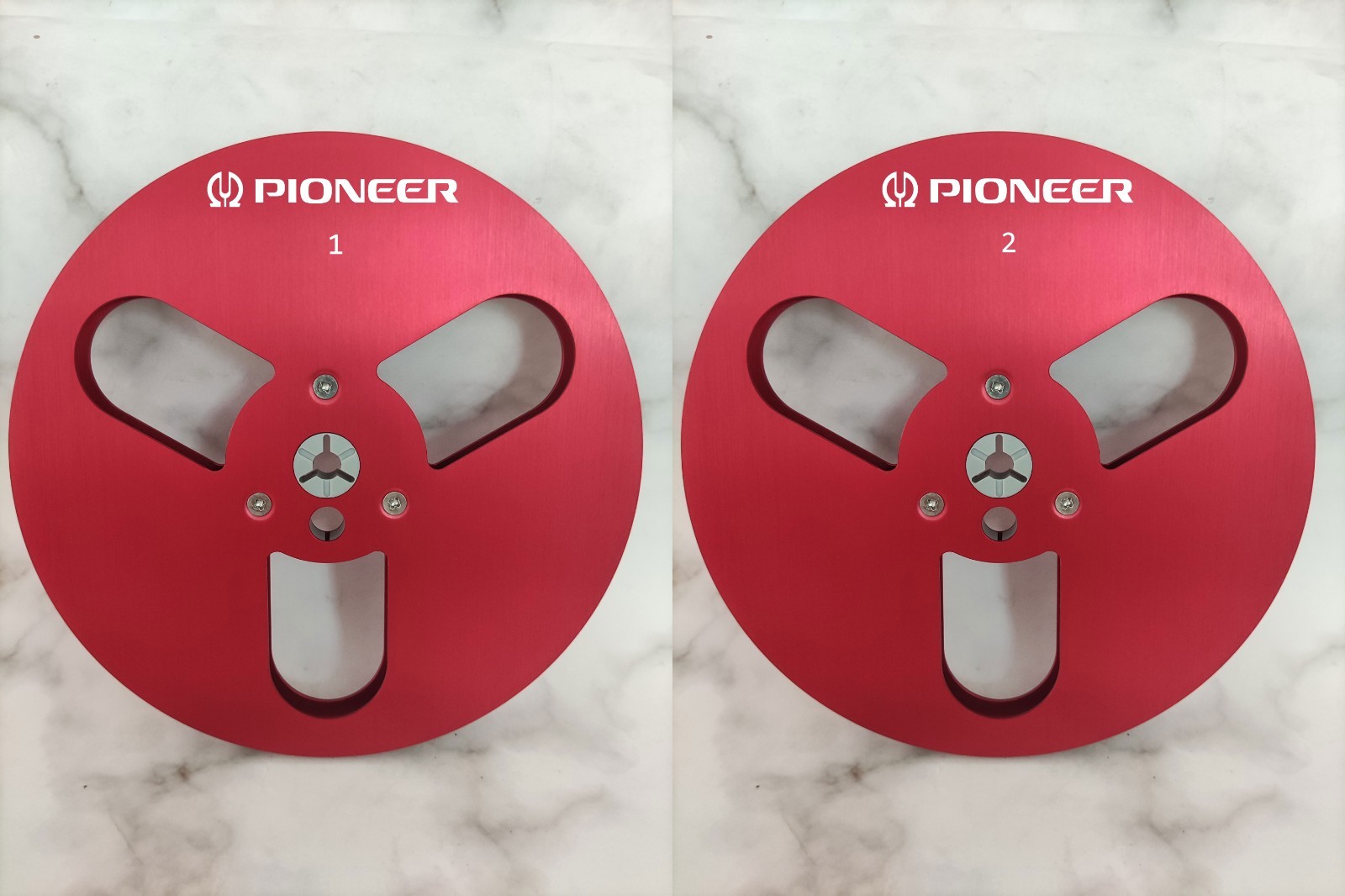 New One Pair Pioneer black 7” Tape Reel Light Metal Aluminum Take Up Reel