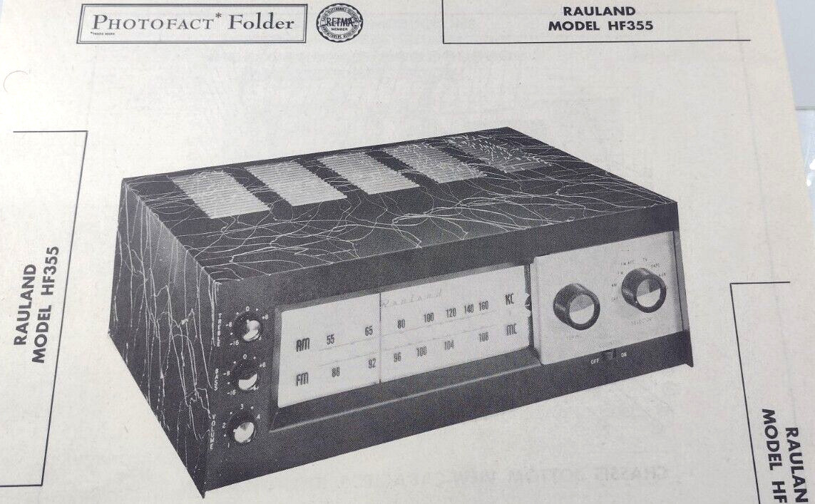 Rauland Model HF355 Howard W Sams & Co Photofact Folder 13 Set 332 October 1956