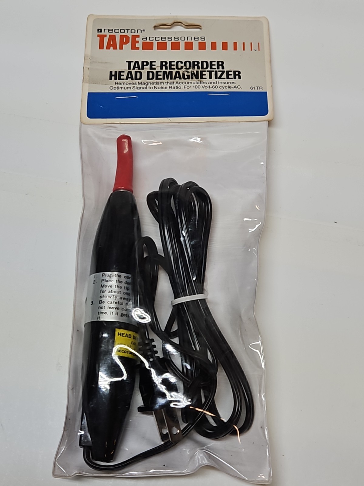 Vintage Recoton 61-TR Tape Recorder Head Demagnetizer New Old Stock NOS 117V