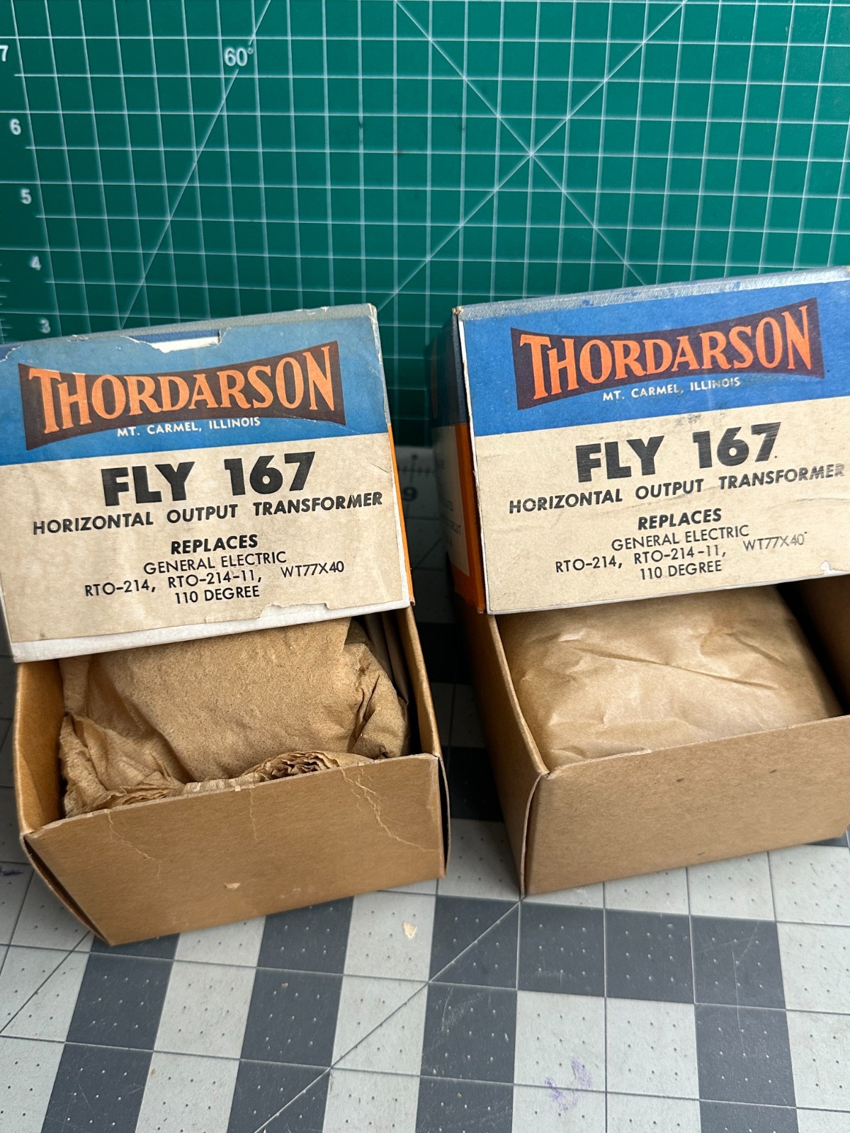 2-pack VINTAGE Halldorson Fly-167 Power Horizontal Output Transformer 110-degree