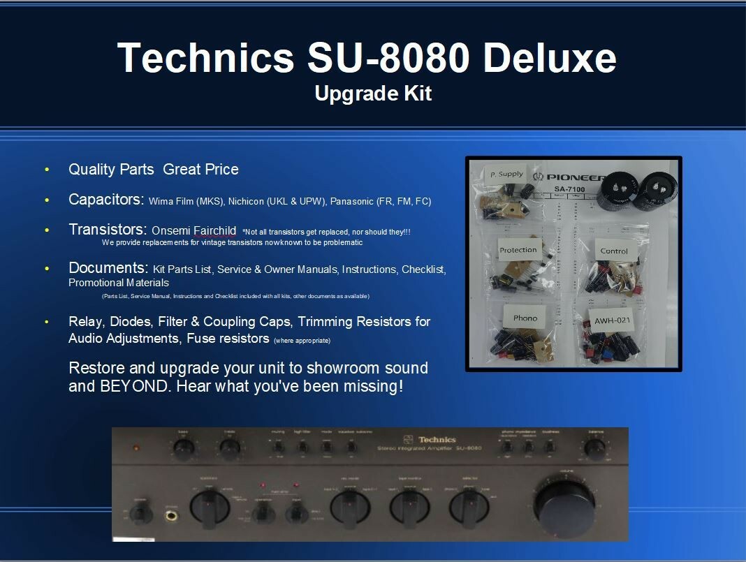 Technics SU-8080 Integrated Deluxe Upgrade Kit Genuine Parts Restoration