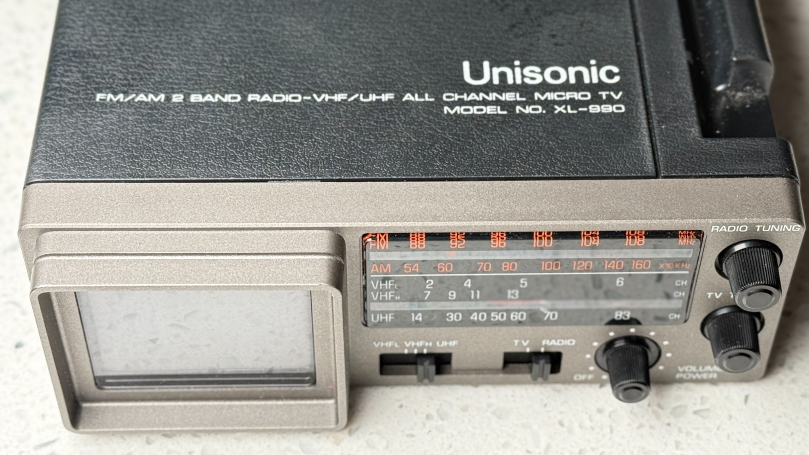 Vintage 1979 Unisonic Micro TV XL-990 Portable Television TV Exc Cosmetic Cond