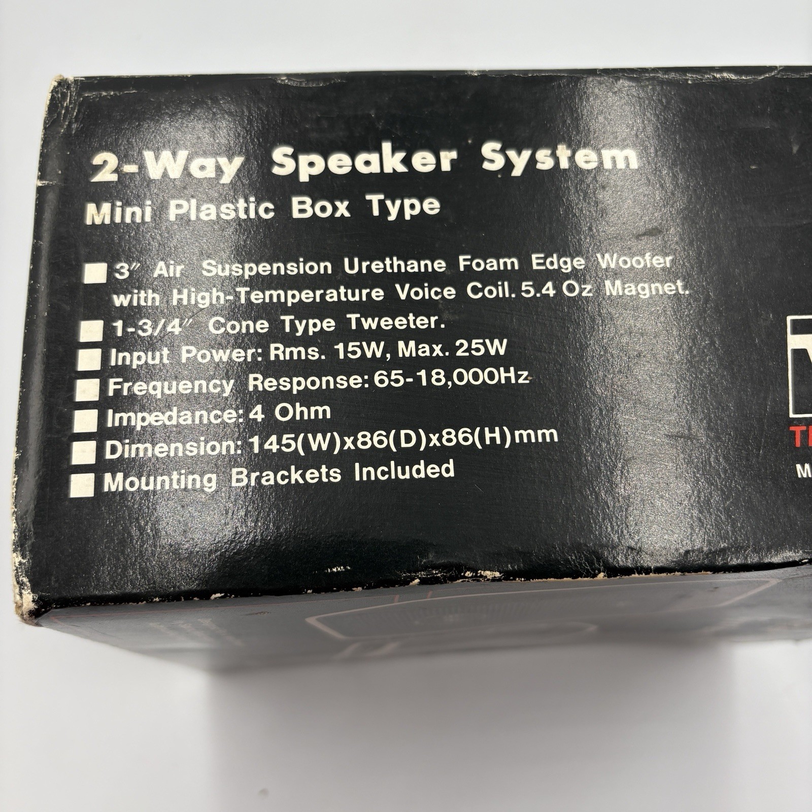 Vintage VERIT 2 Way Speaker System MS-50 New in Original Box Mini Plastic Boxes
