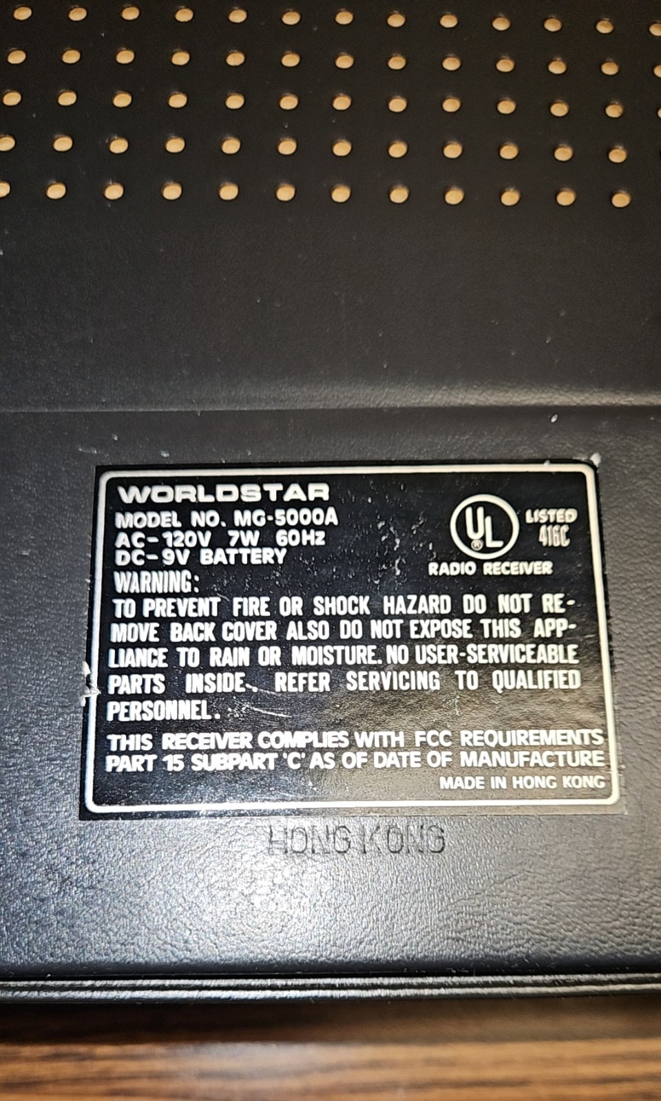 Vintage Worldstar Radio MG-5000A Solid State Multi-Band Receiver As Is Parts .