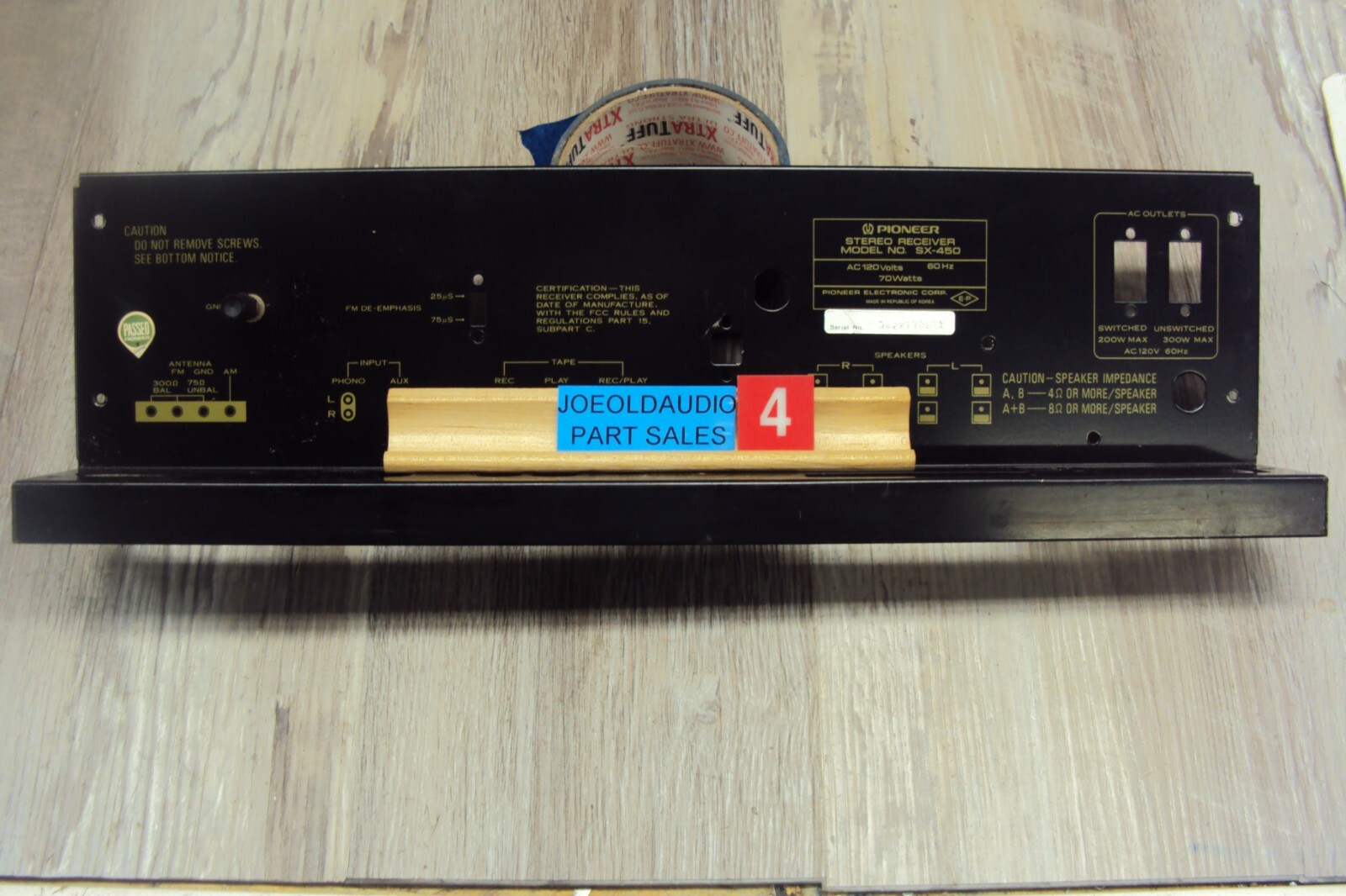 Pioneer SX-450 Back Panel & Mounting Screws. Tested. Parting Out Entire SX-450