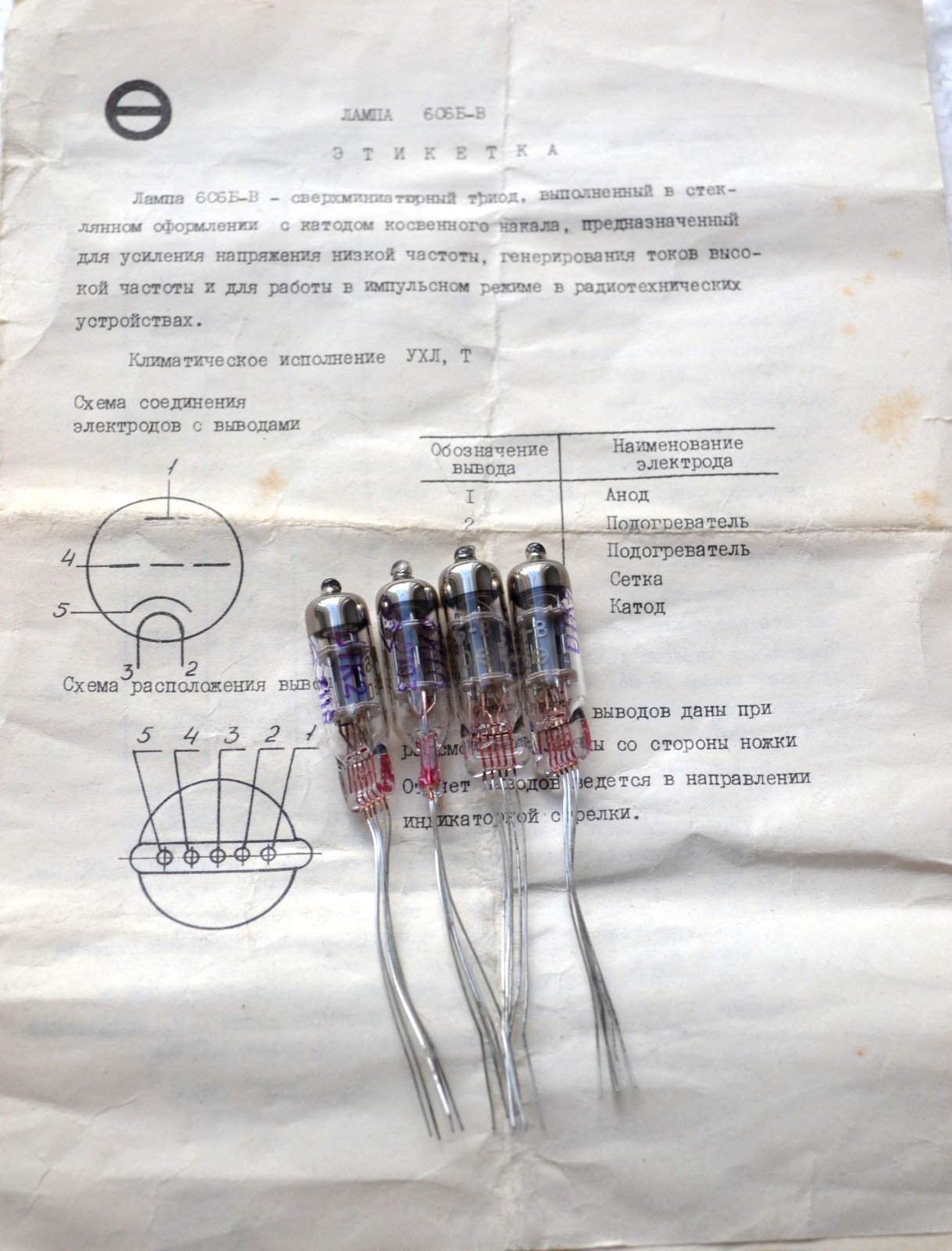 4pcs 6S6B-V Audiophile Triode Miniature Tube Soviet MATCHED DATE 03/1989 NEW