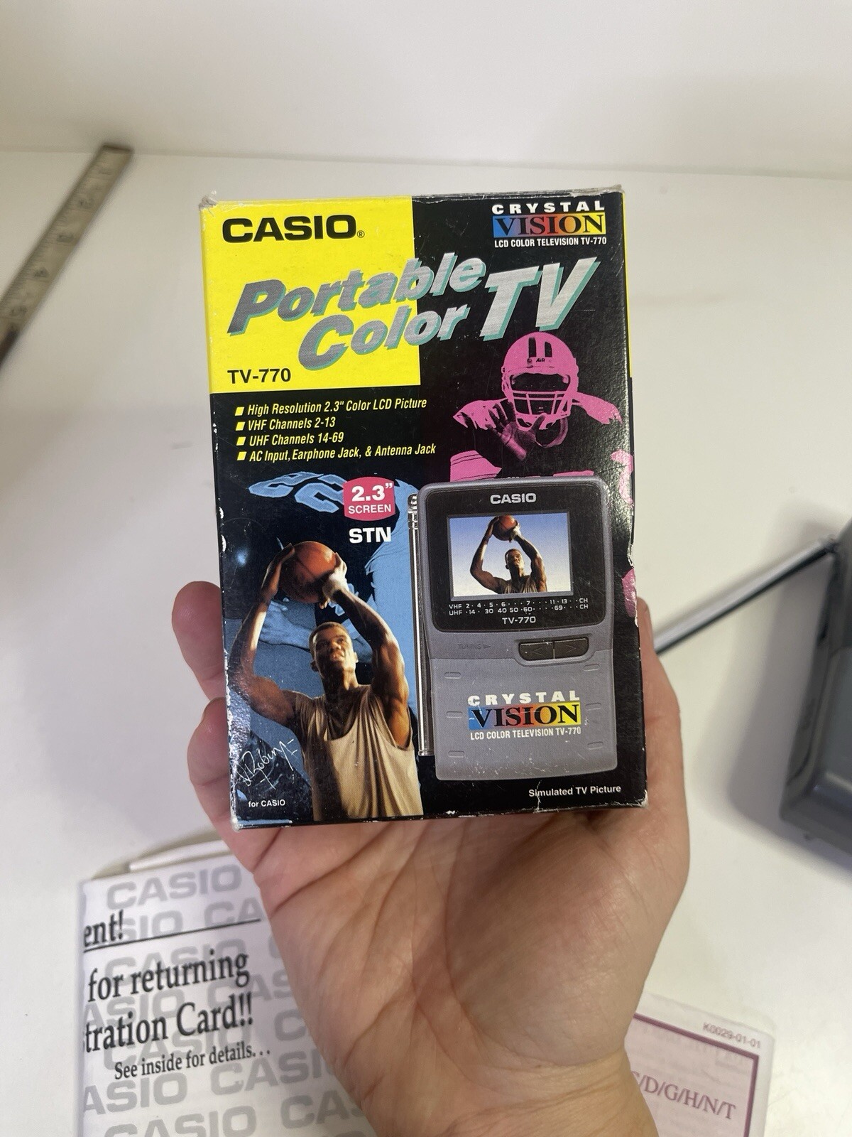 Casio Crystal Vision Handheld Color TV-770 Portable Television Vintage-F50