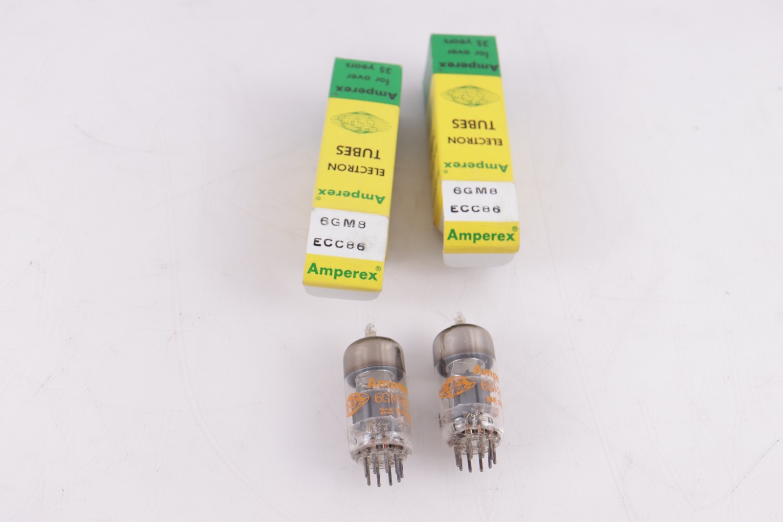 Pair Amperex 6GM8/ECC86 NOS Vacuum Tubes