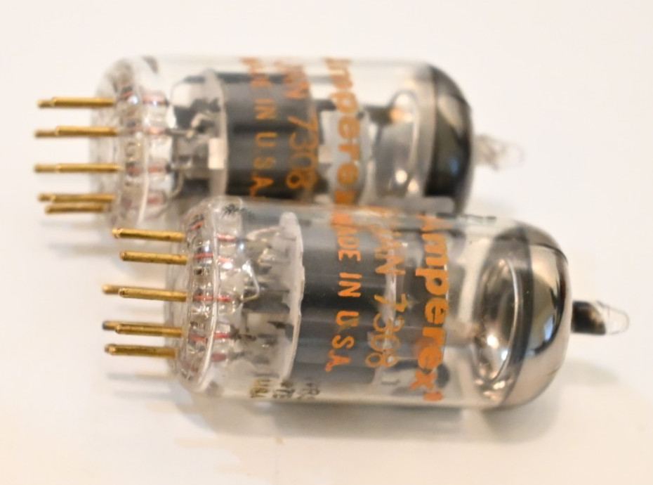 Two Amperex SQ 7308 Amplitrex tested-gold pin-very strong-Noise tested-read