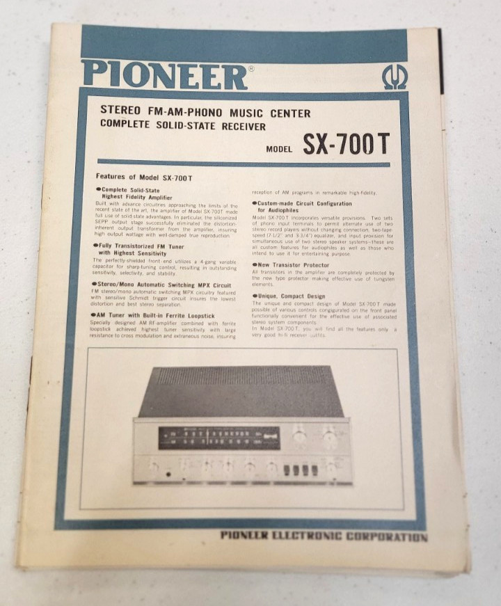 Pioneer SX-700T Receiver Service Manual *Original*