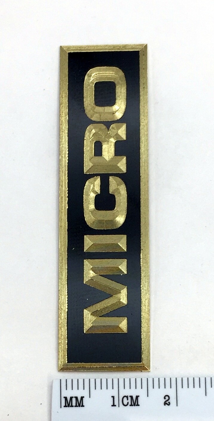 Custom Engraved Solid Brass Micro Seiki Turntable Badge