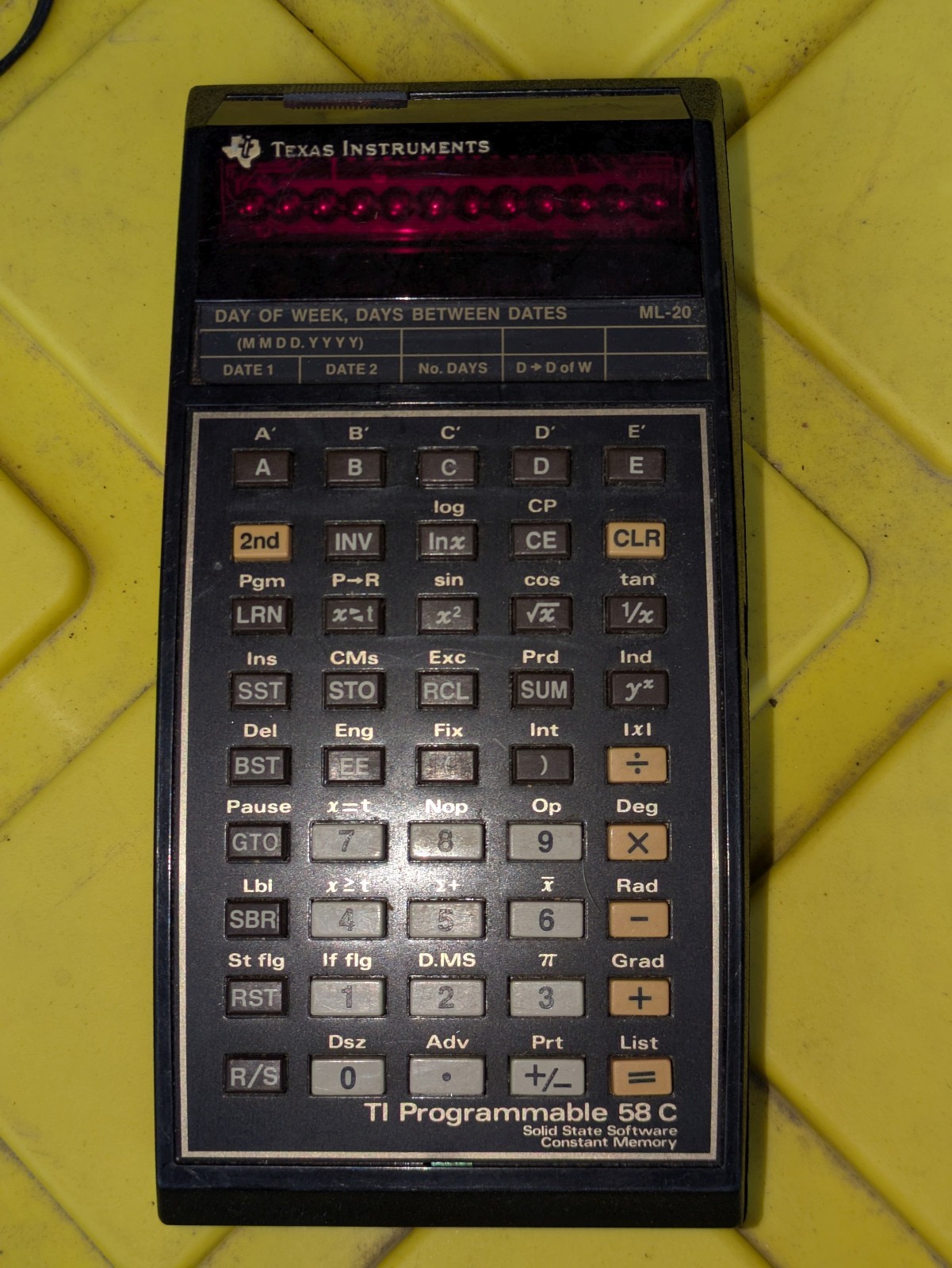Texas Instruments TI Programmable 58C Vintage Calculator With Power Supply