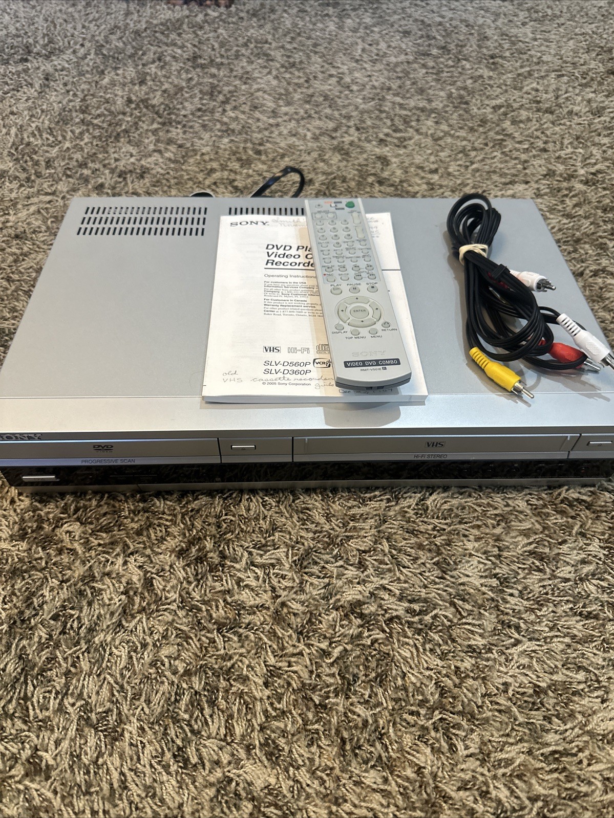 Sony DVD VCR Combo Player SLV-D360P Silver VHS Recording-WITH REMOTE WORKING