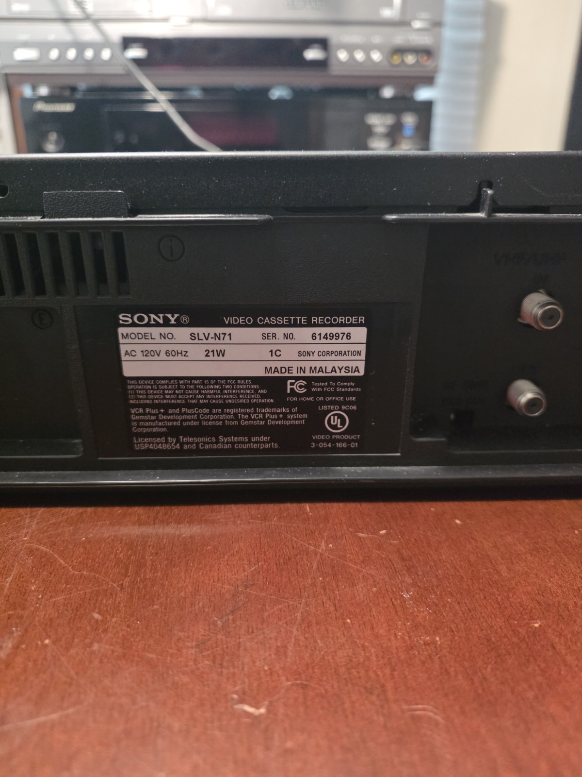 Sony SLV-N71 VCR 4 Head HiFi Stereo VHS Player/Recorder Tested No Remote Vintage