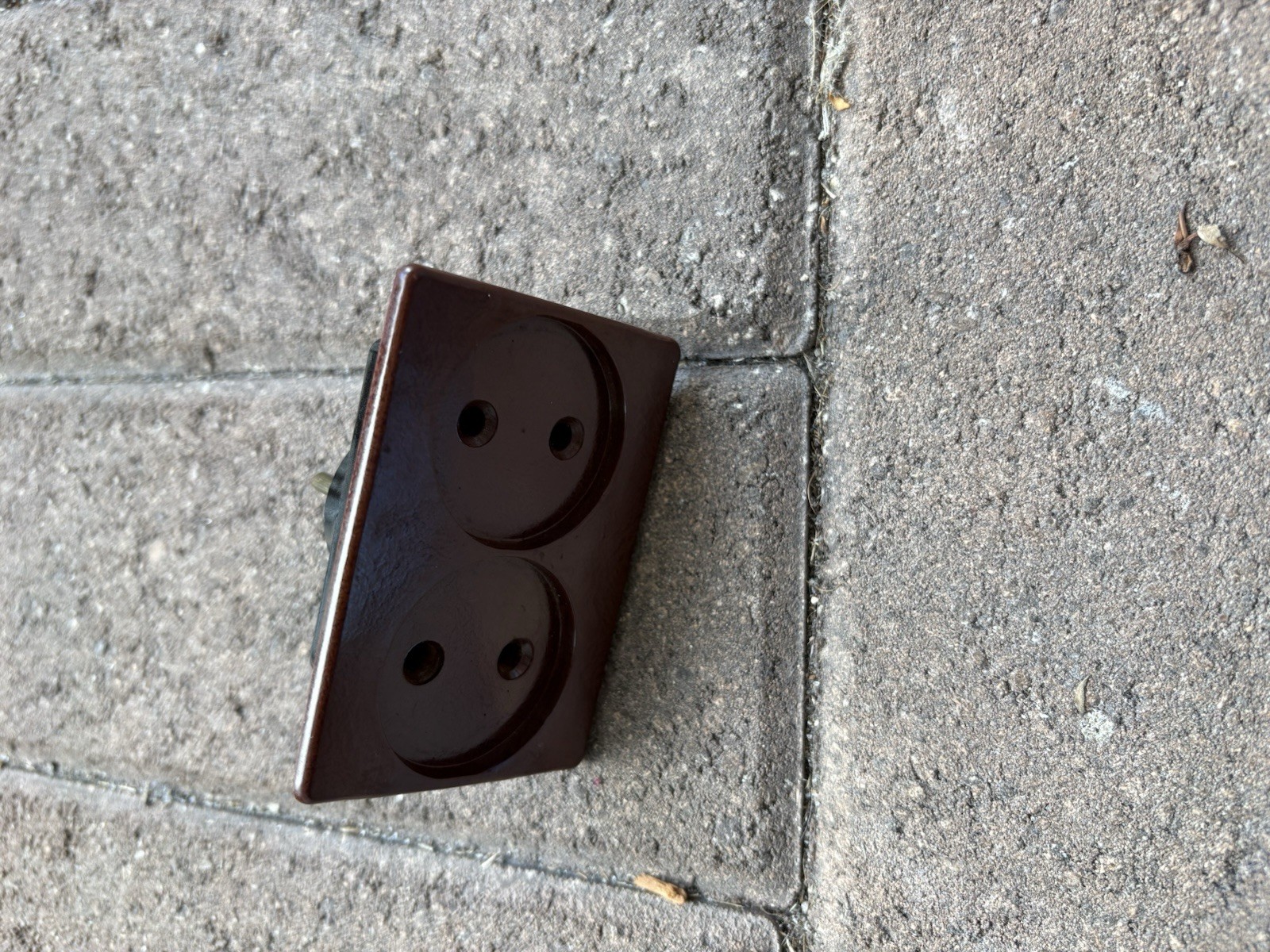 Vintage Soviet Bakelite Electrical Socket Schuko 250V 6A Brown Old Russia Plug