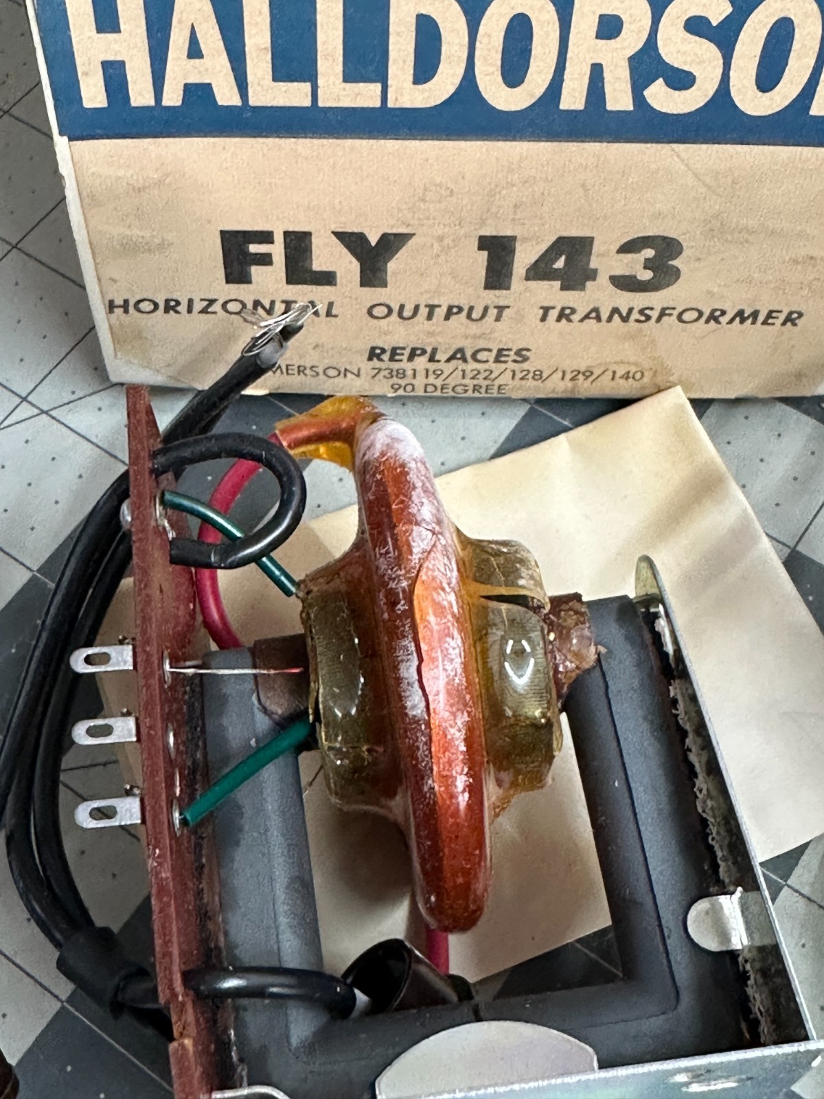2-pack VINTAGE Halldorson Fly-143 Power Horizontal Output Transformer 90-degree