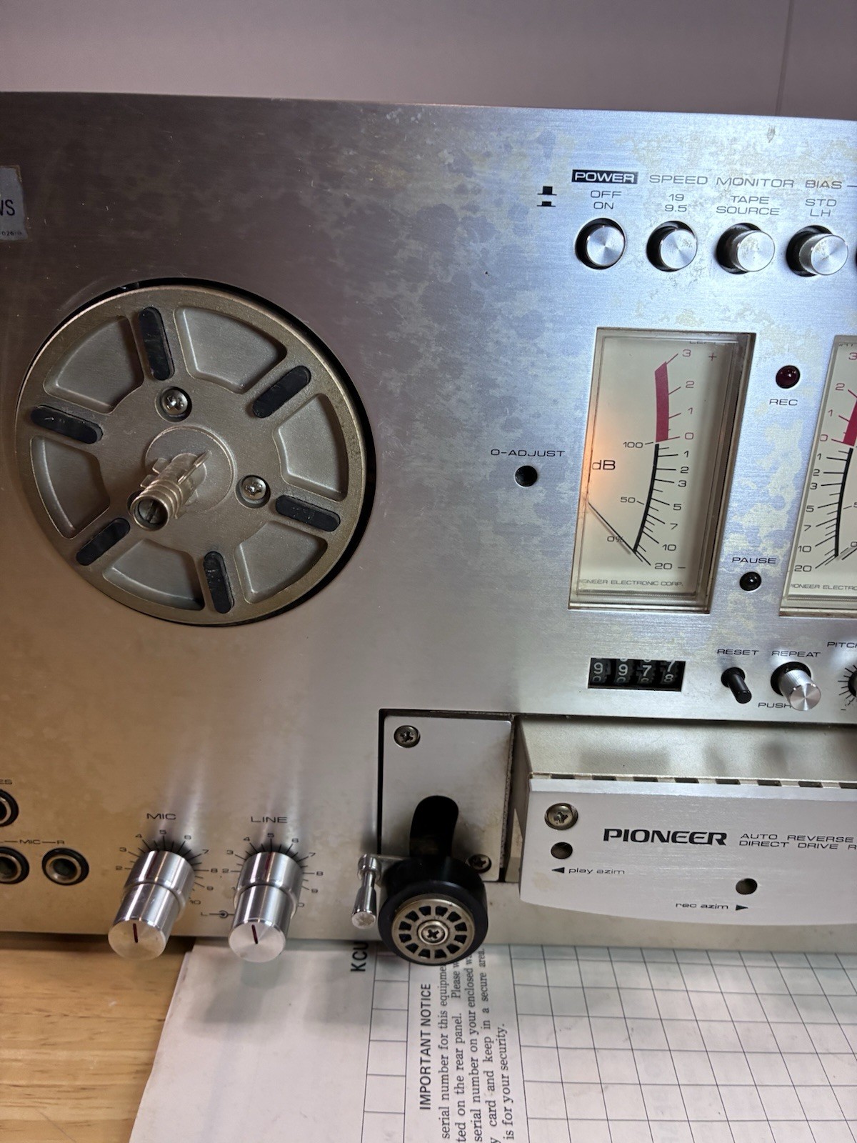 Vintage Pioneer RT-707 Reel-to-Reel Tape Deck | Tested, Comes From Smoking Home