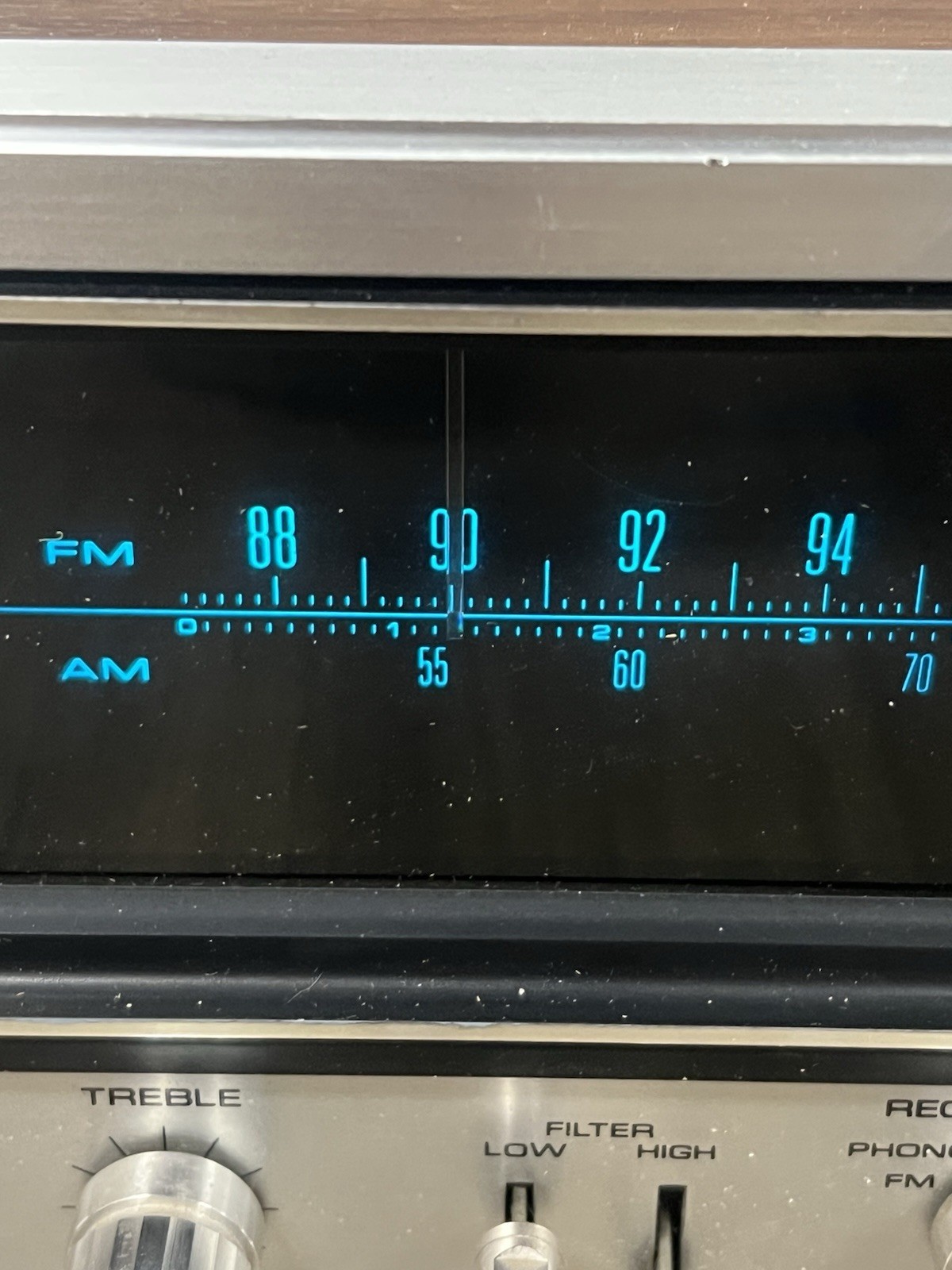 Pioneer SX-737 AM/FM Stereo Receiver Silver Face w/ Wood Case