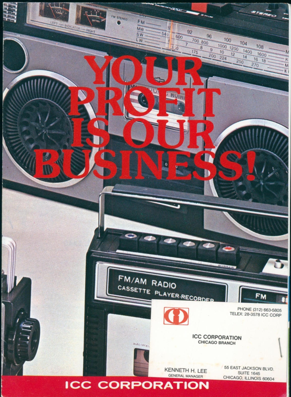 c1978 Tancredi ICC Stereo Cassette Boombox Dealer Audio Catalog HiFi Brochure