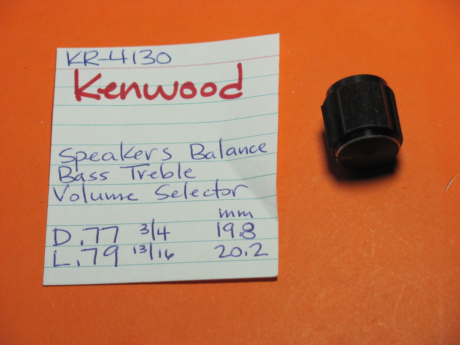 📈KENWOOD KR-4130 SPEAKERS BALANCE BASS TREBLE VOLUME SELECTOR KNOB
