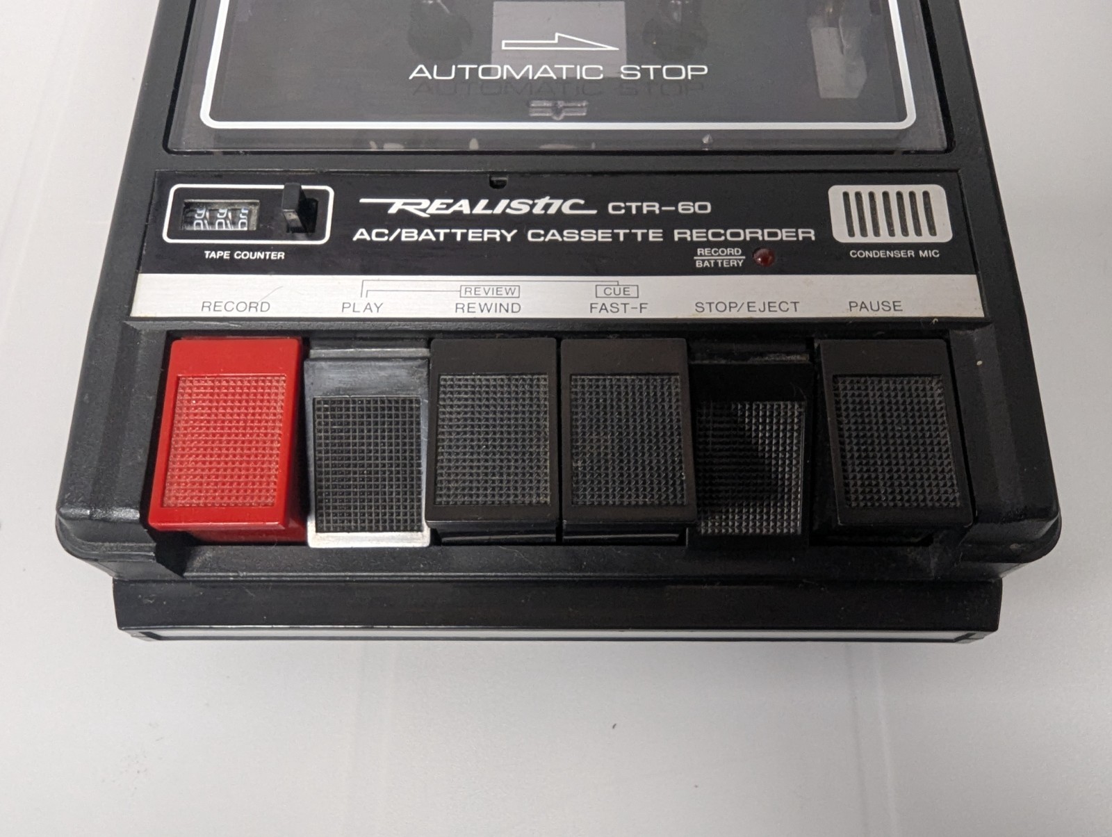 Vintage Realistic CTR-60 AC/Battery Cassette Recorder Tape Player, Parts/Repair