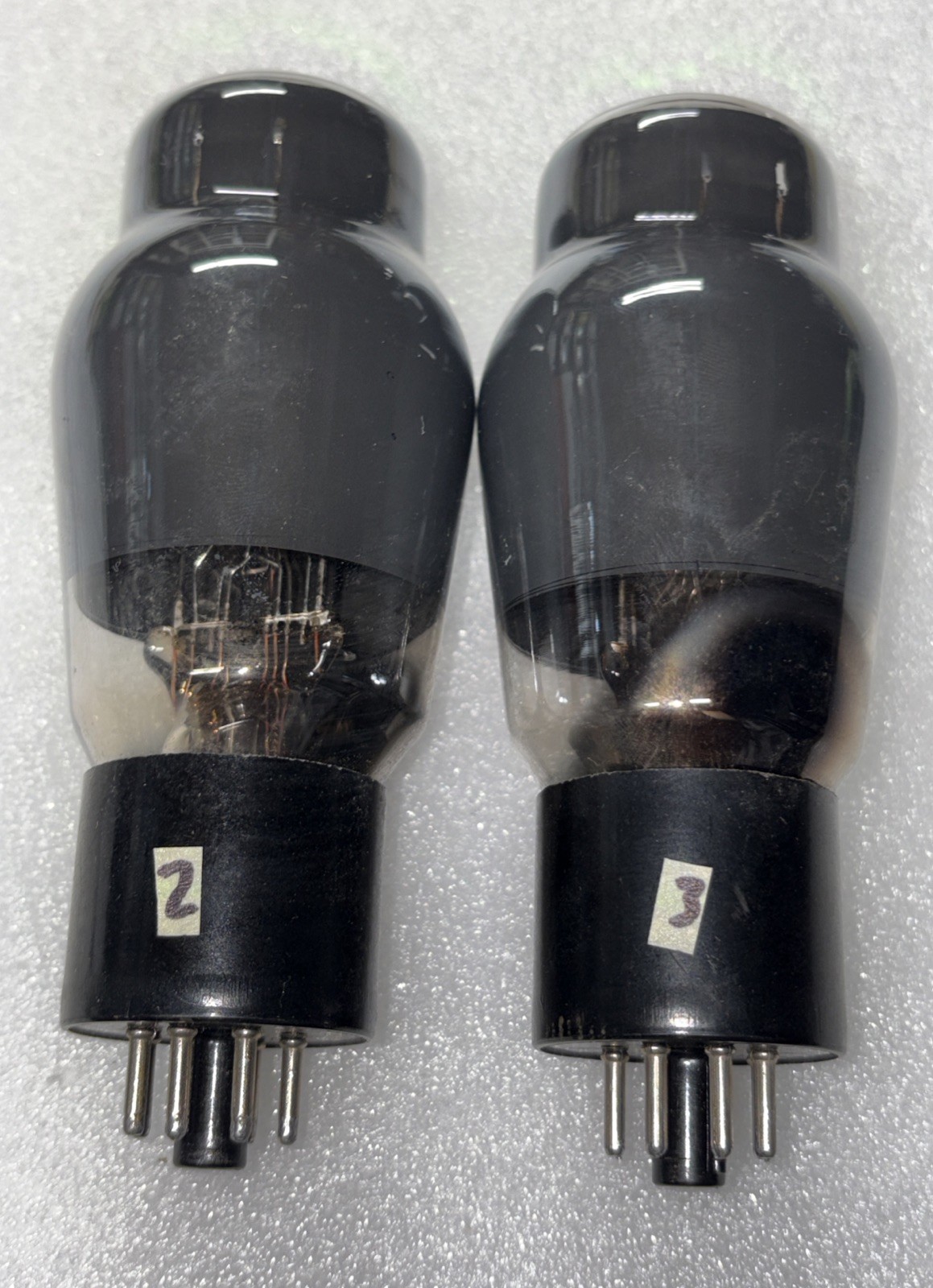 Matched Pair Sylvania 6L6G Smoke Glass Vacuum Tubes Amplitrex Tested Strong