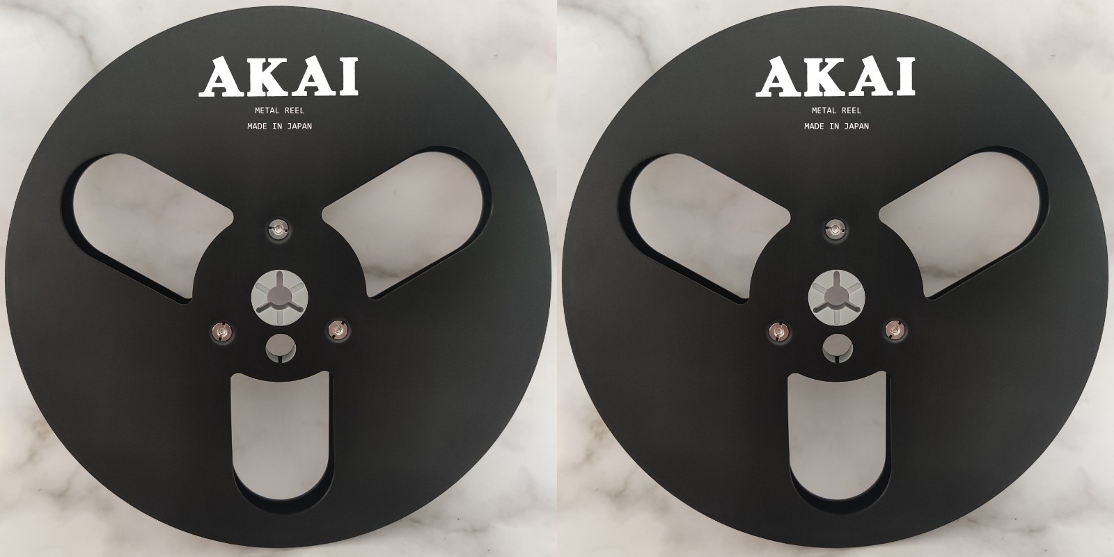 One Pair 7” Akai Tape Reel Black Aluminum Reel to Reel Empty Take up Reel
