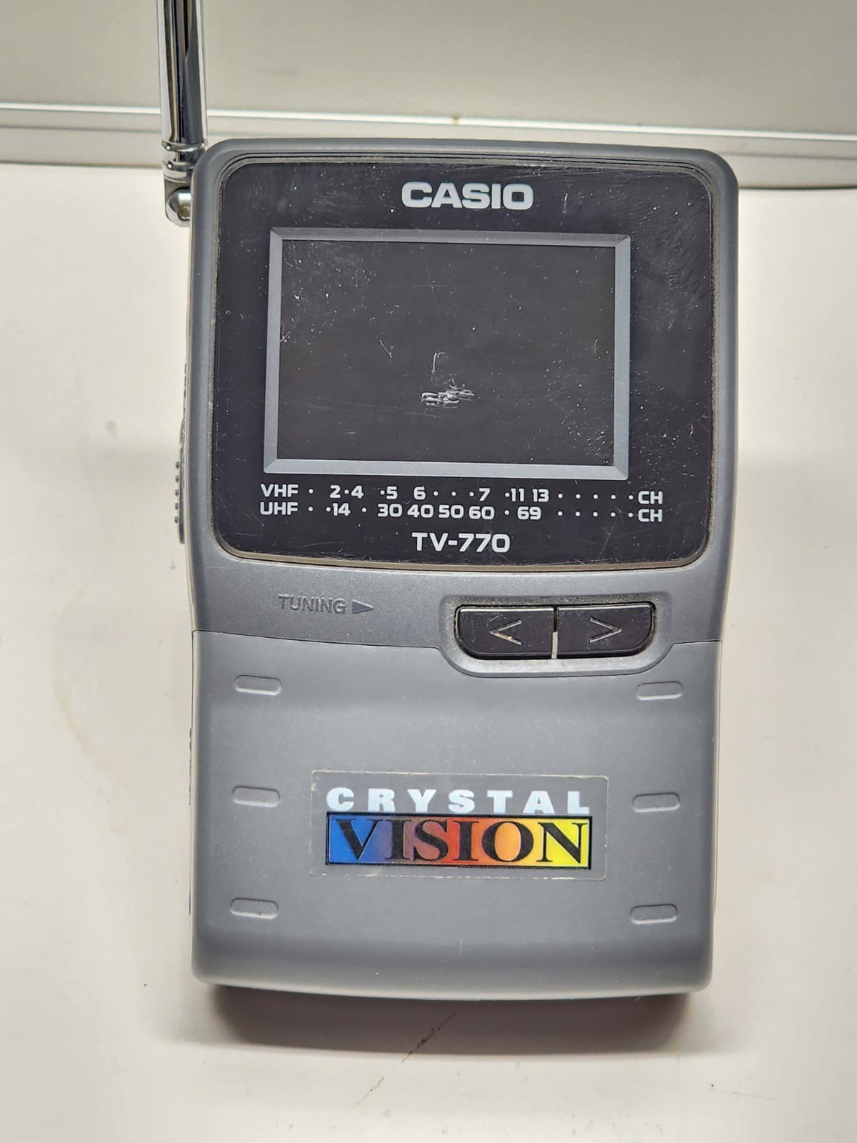 Vtg Casio TV-770 Crystal Vision Handheld Portable Analog UHF VHF TV